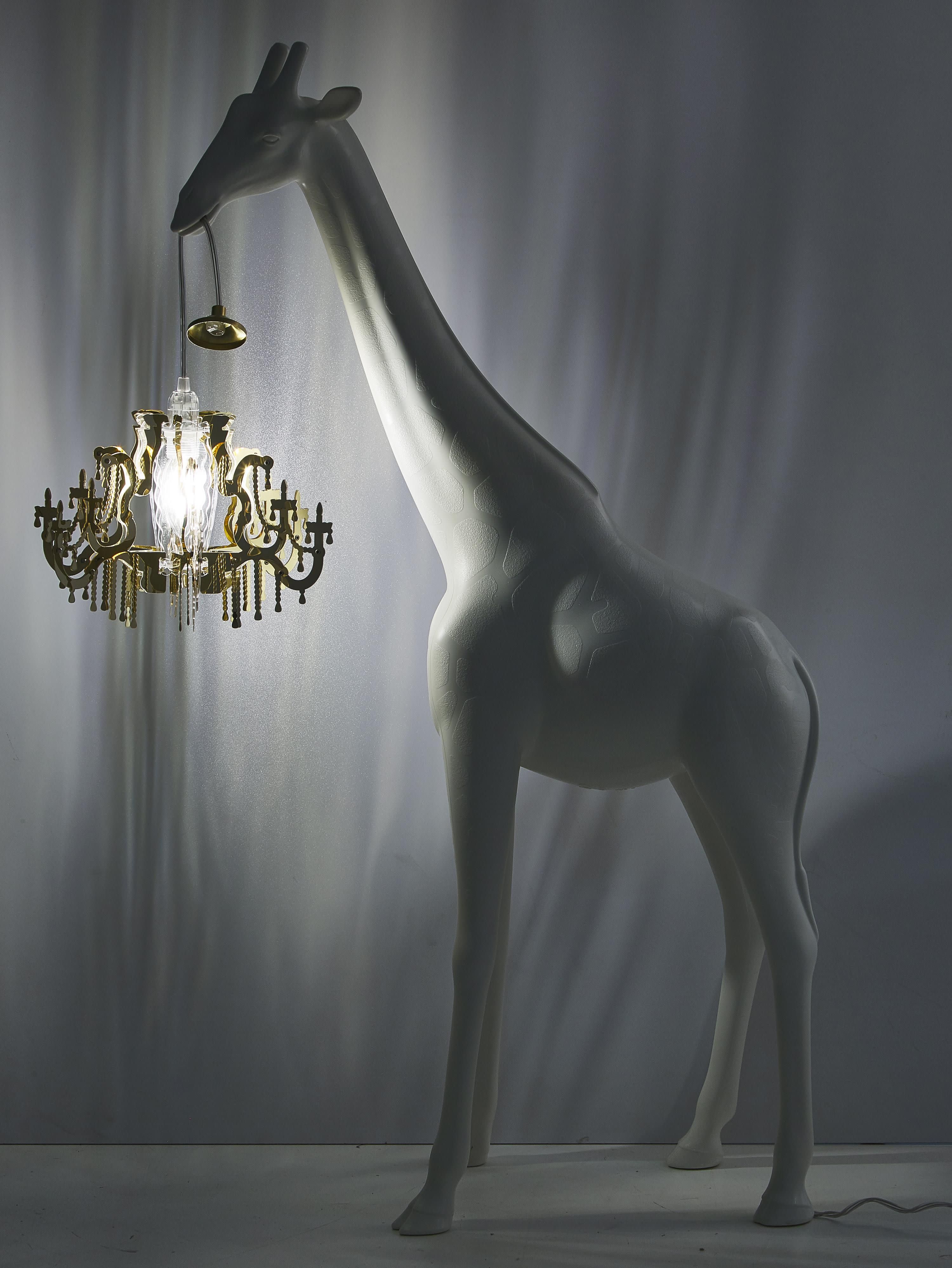 Petit lampadaire LED Giraffe in Palne - Blanc, doré