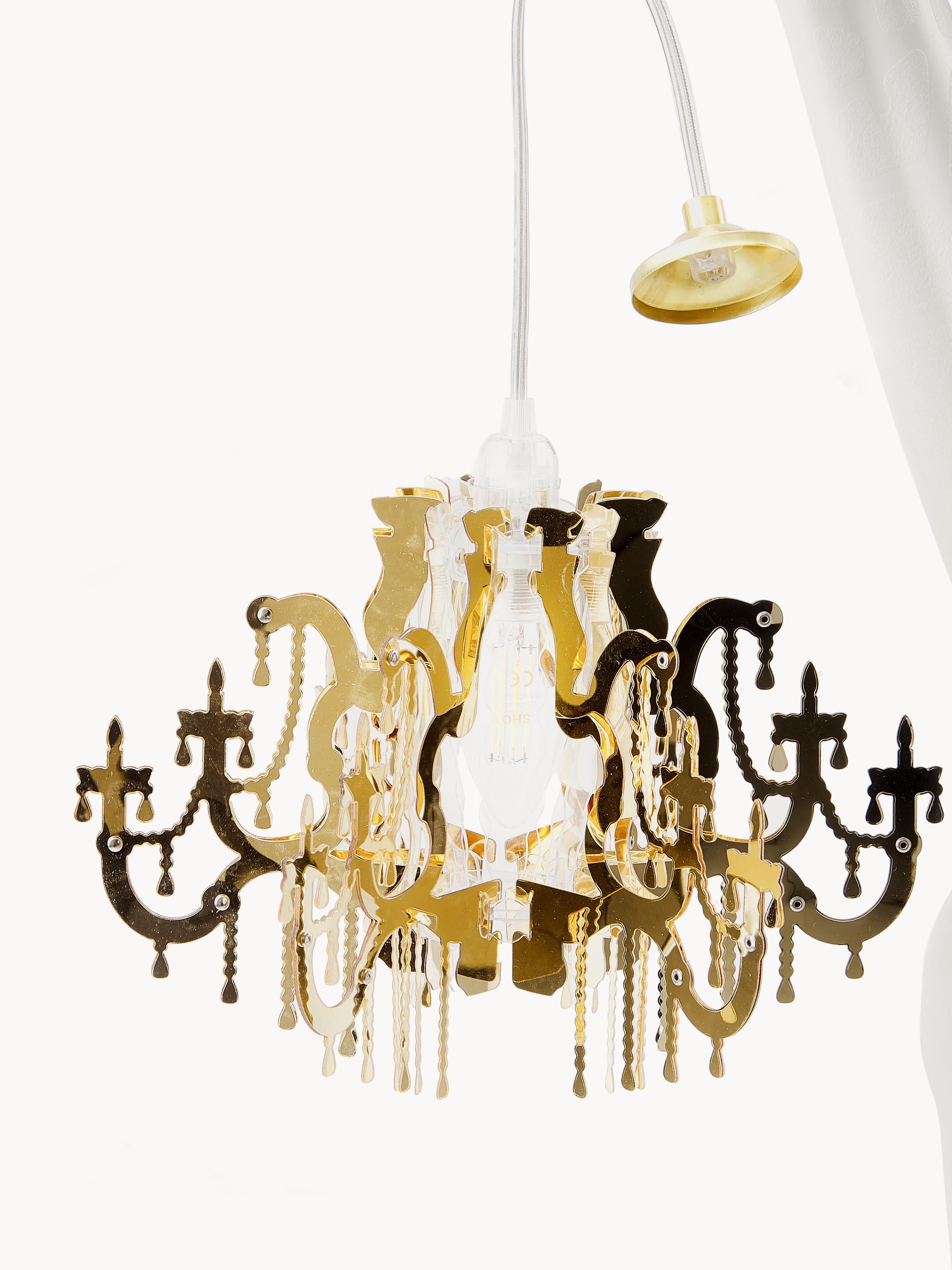 Petit lampadaire LED Giraffe in Palne - Blanc, doré