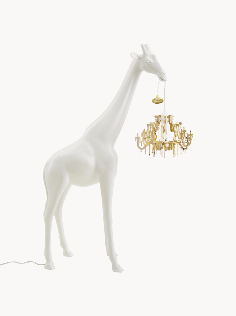 Petit lampadaire LED Giraffe in Palne - Blanc, doré