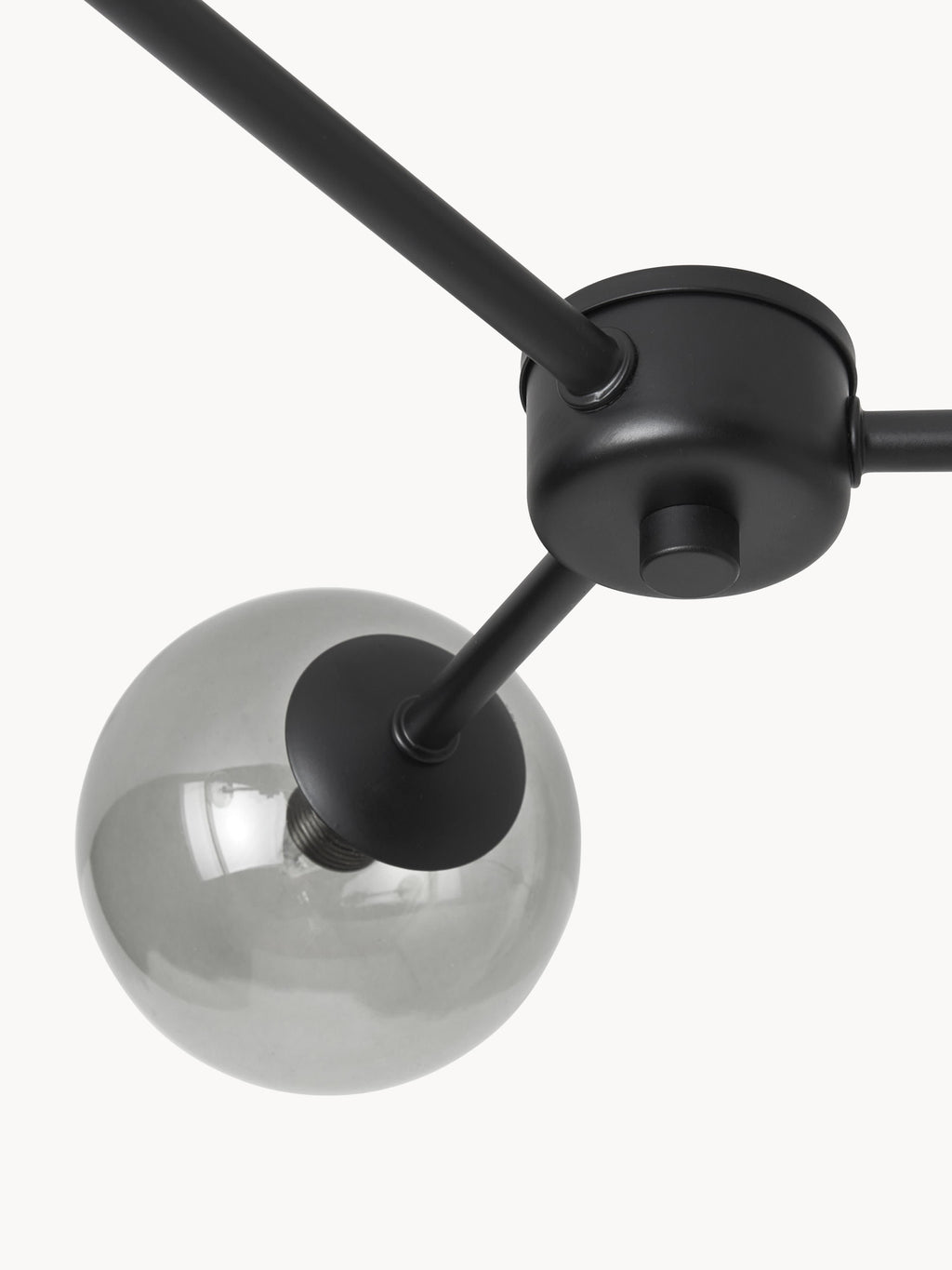 Grand plafonnier Svenning - Gris, transparent, noir