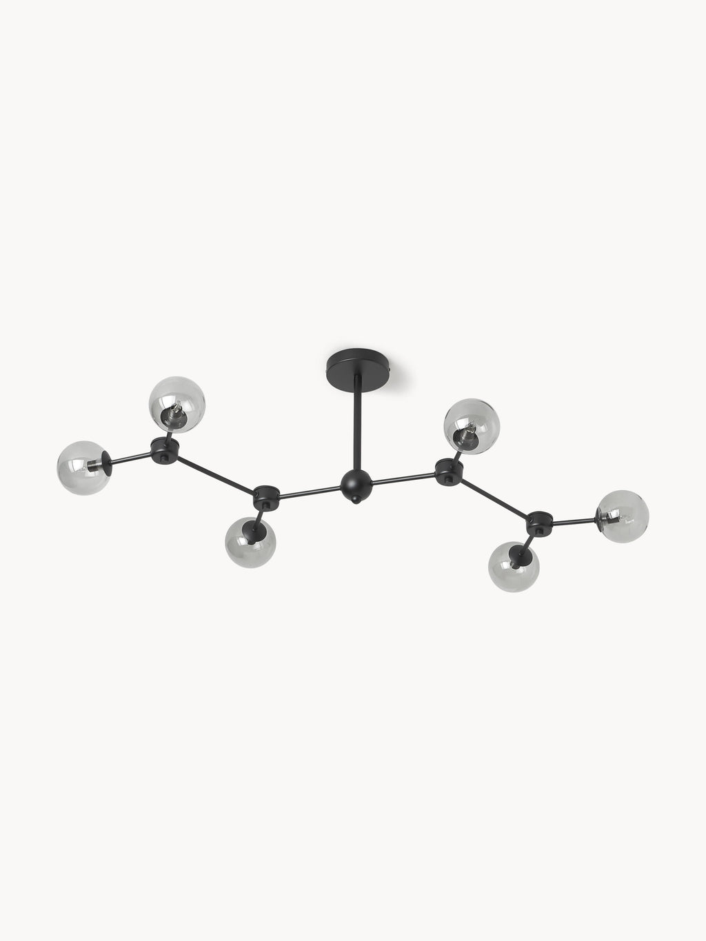 Grand plafonnier Svenning - Gris, transparent, noir
