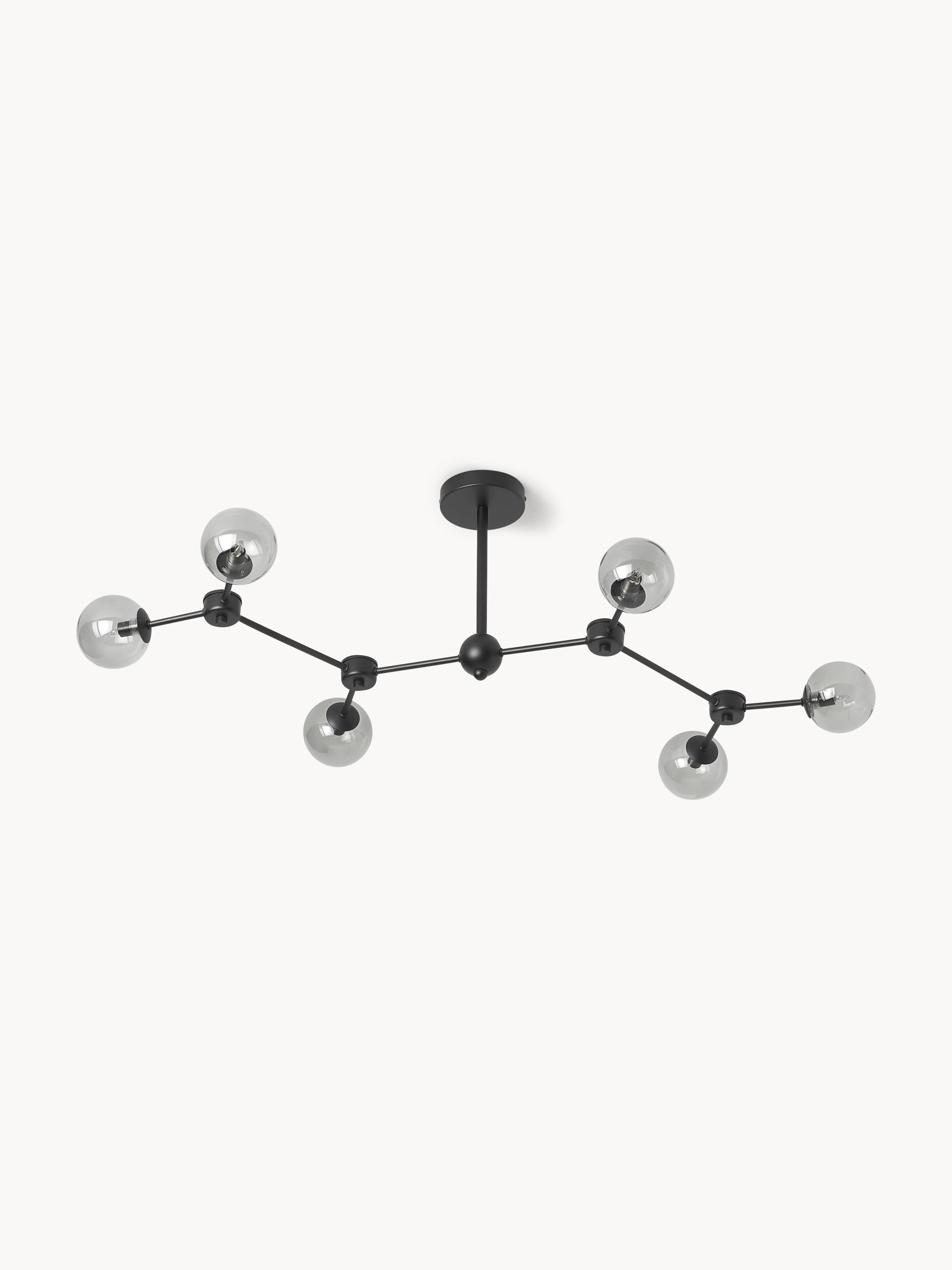 Grand plafonnier Svenning - Gris, transparent, noir