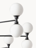 Grande suspension avec boules de verre Torin - Blanc, noir