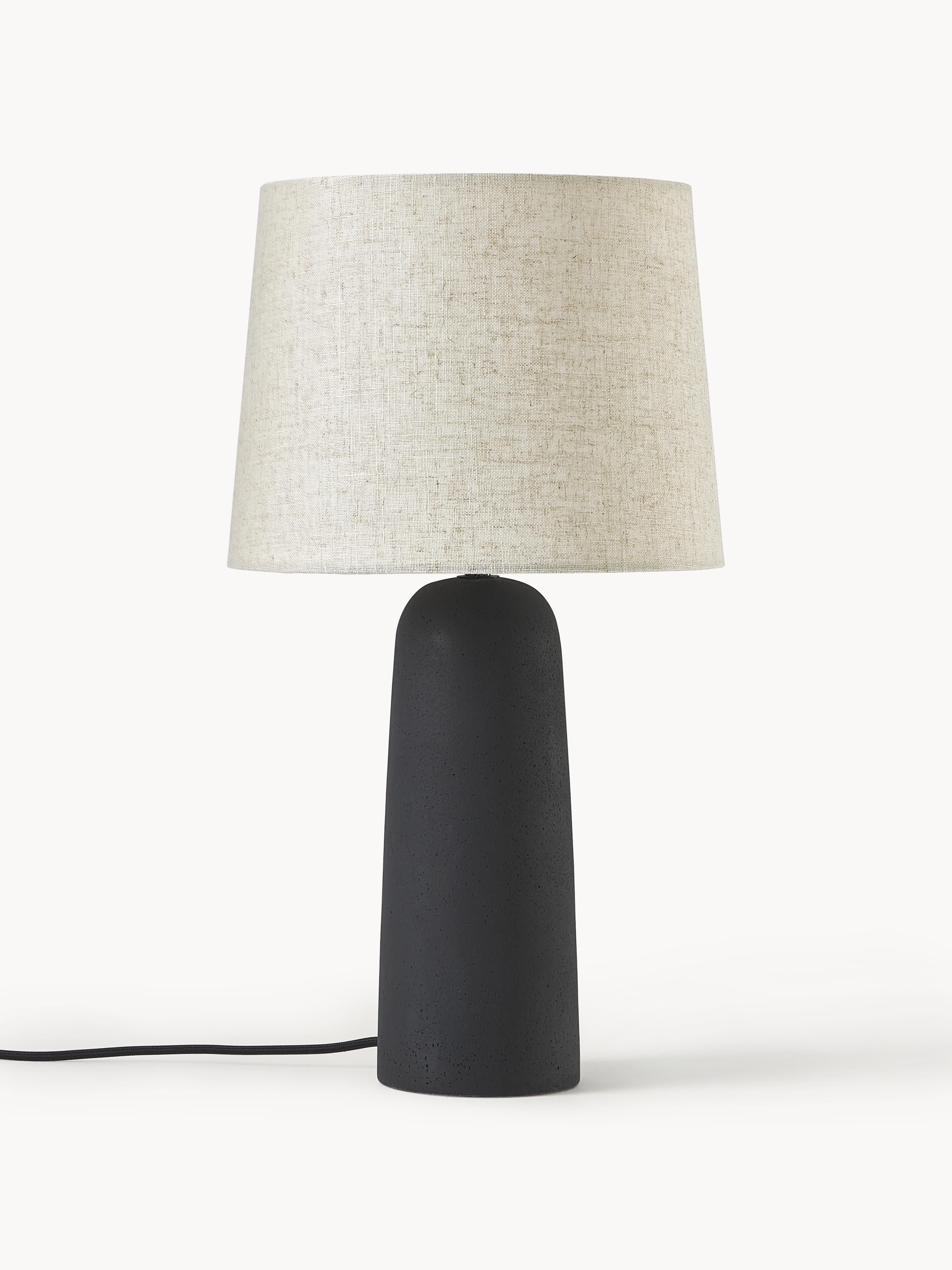Grande lampe à poser en béton Braxton - Anthracite, blanc crème
