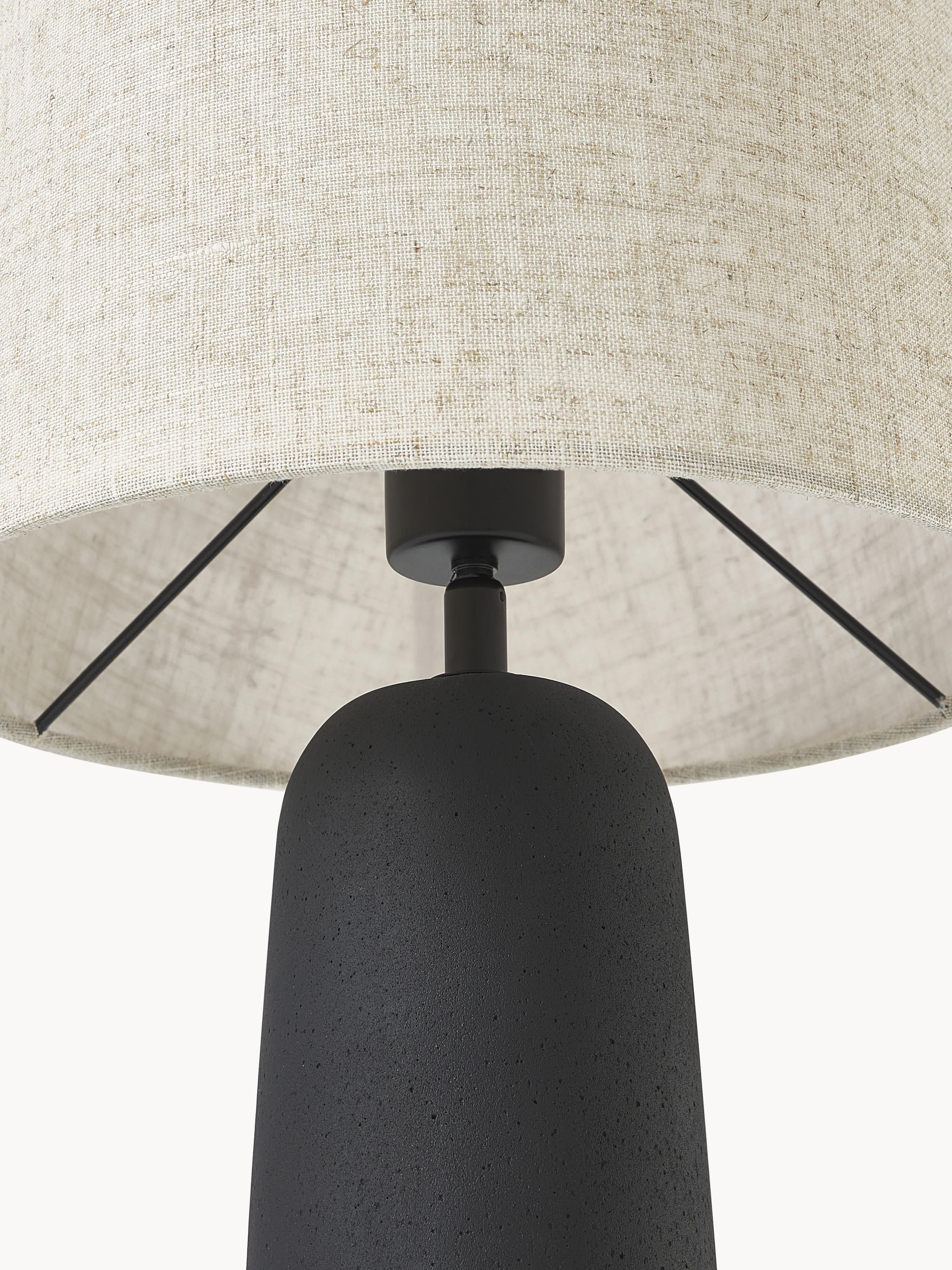 Grande lampe à poser en béton Braxton - Anthracite, blanc crème