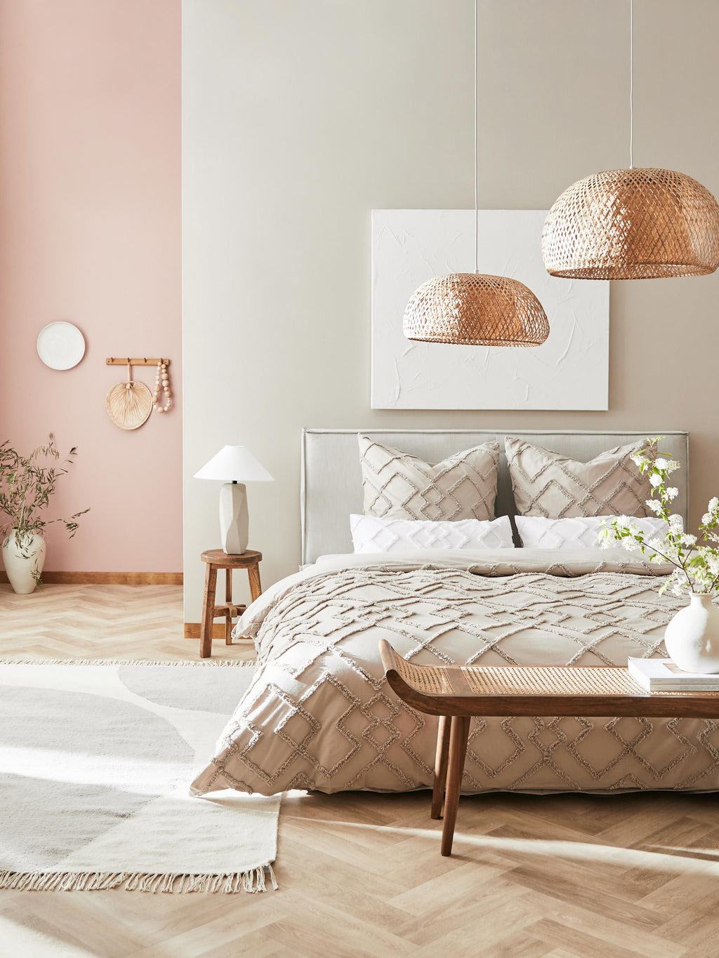 Suspension design en bambou Ludlow - Beige