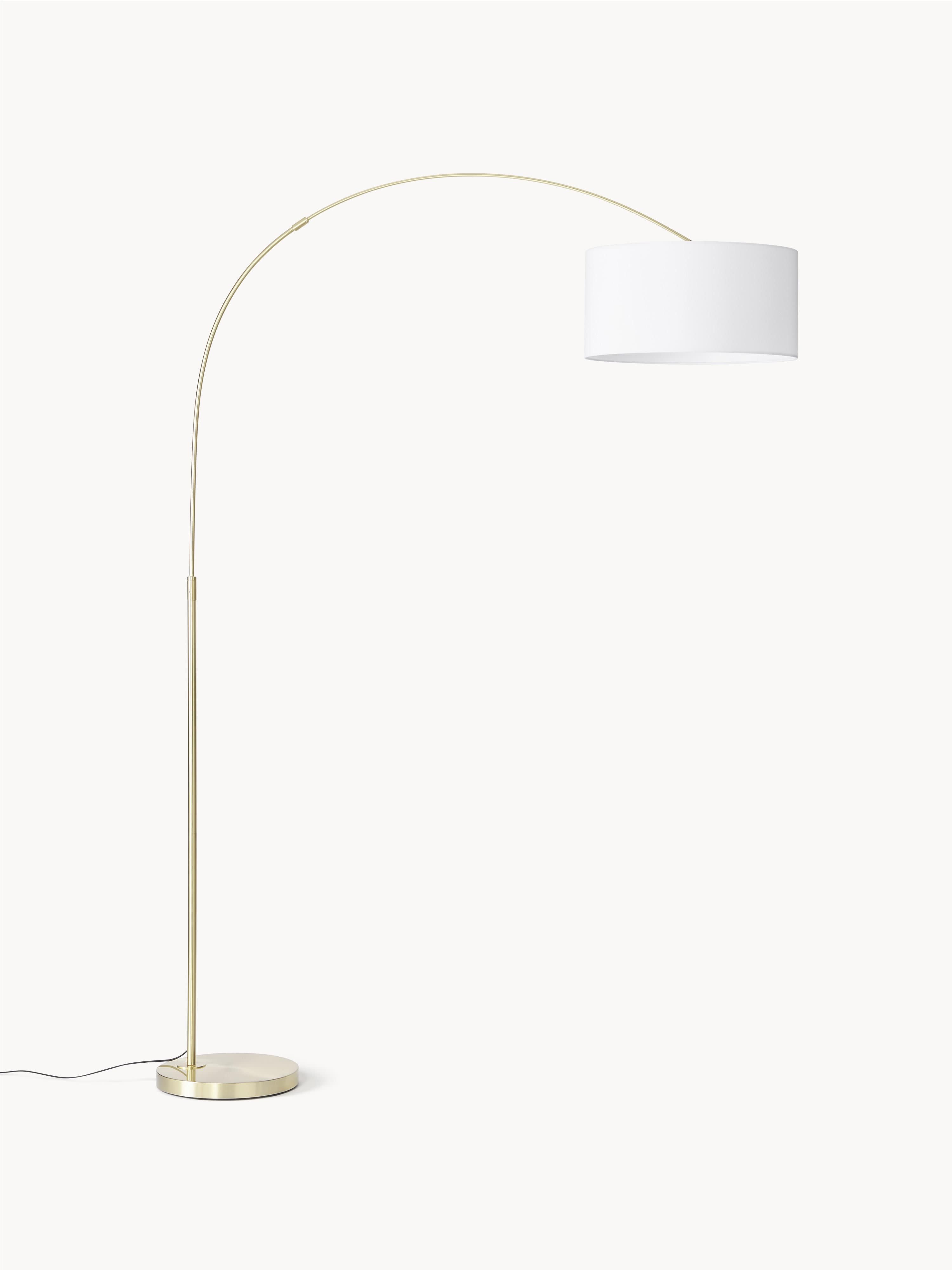 Grand lampadaire arc moderne Cree - Blanc, doré