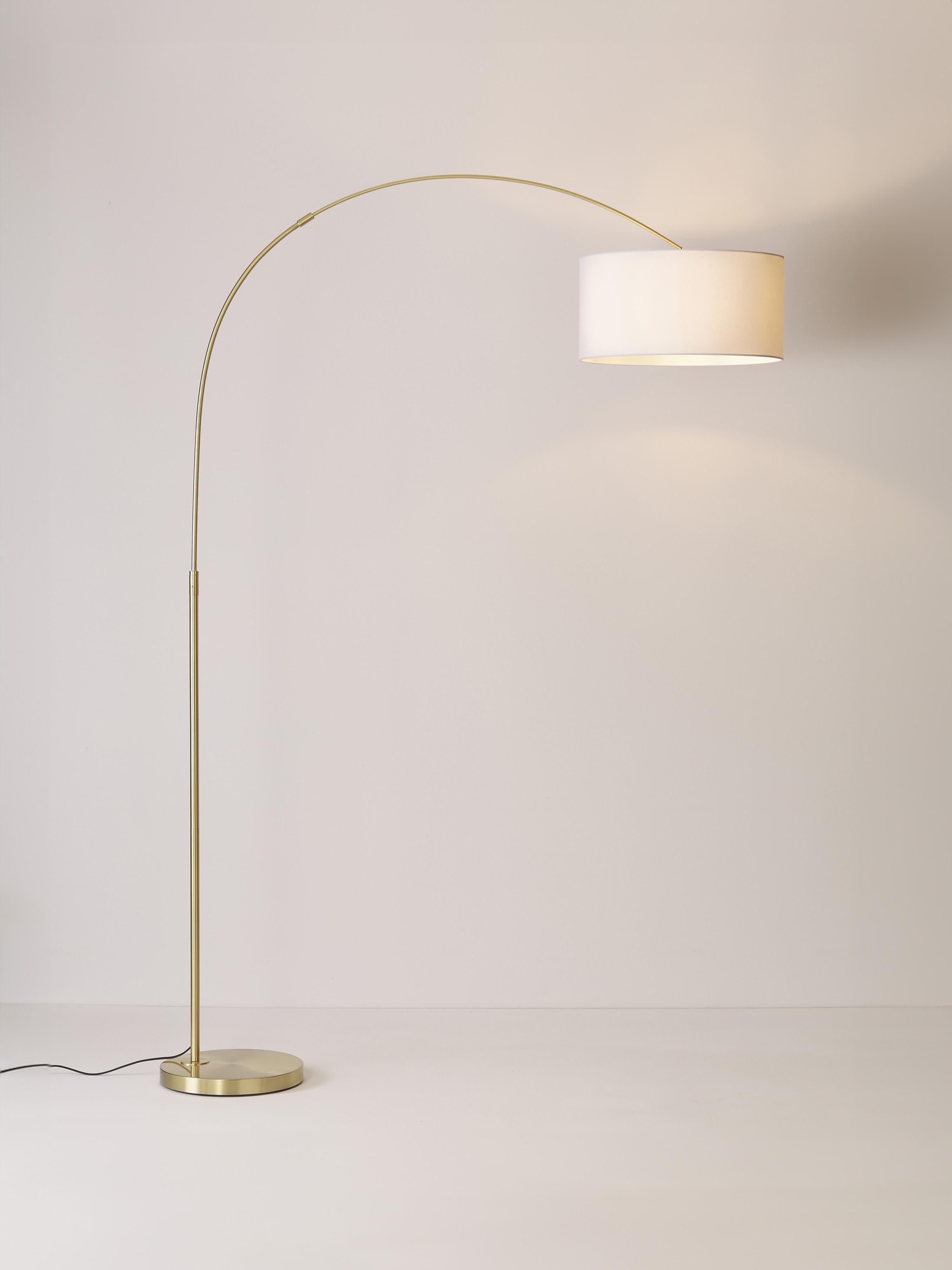 Grand lampadaire arc moderne Cree - Blanc, doré