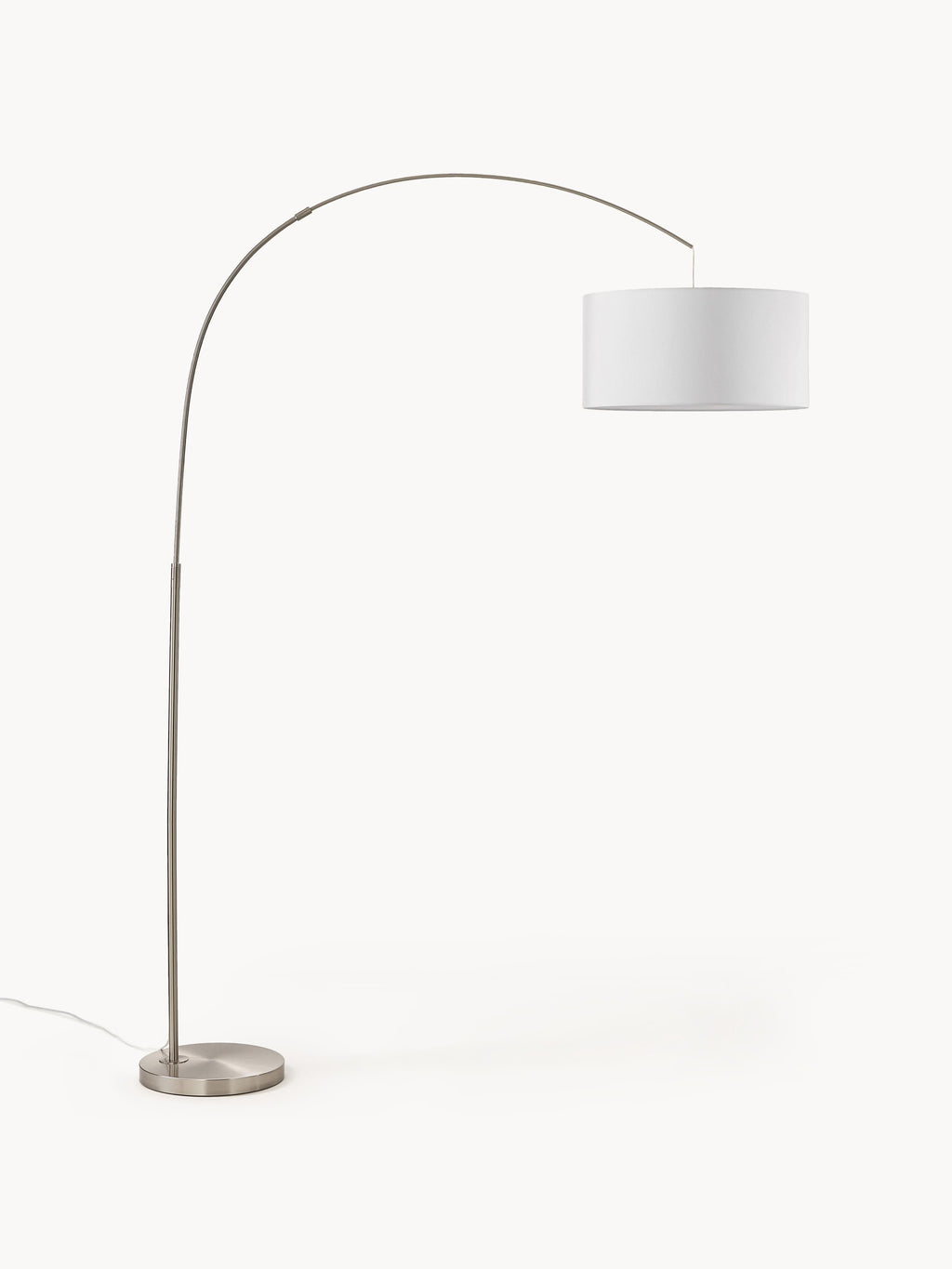Grand lampadaire arc Cree - Blanc, gris chrome