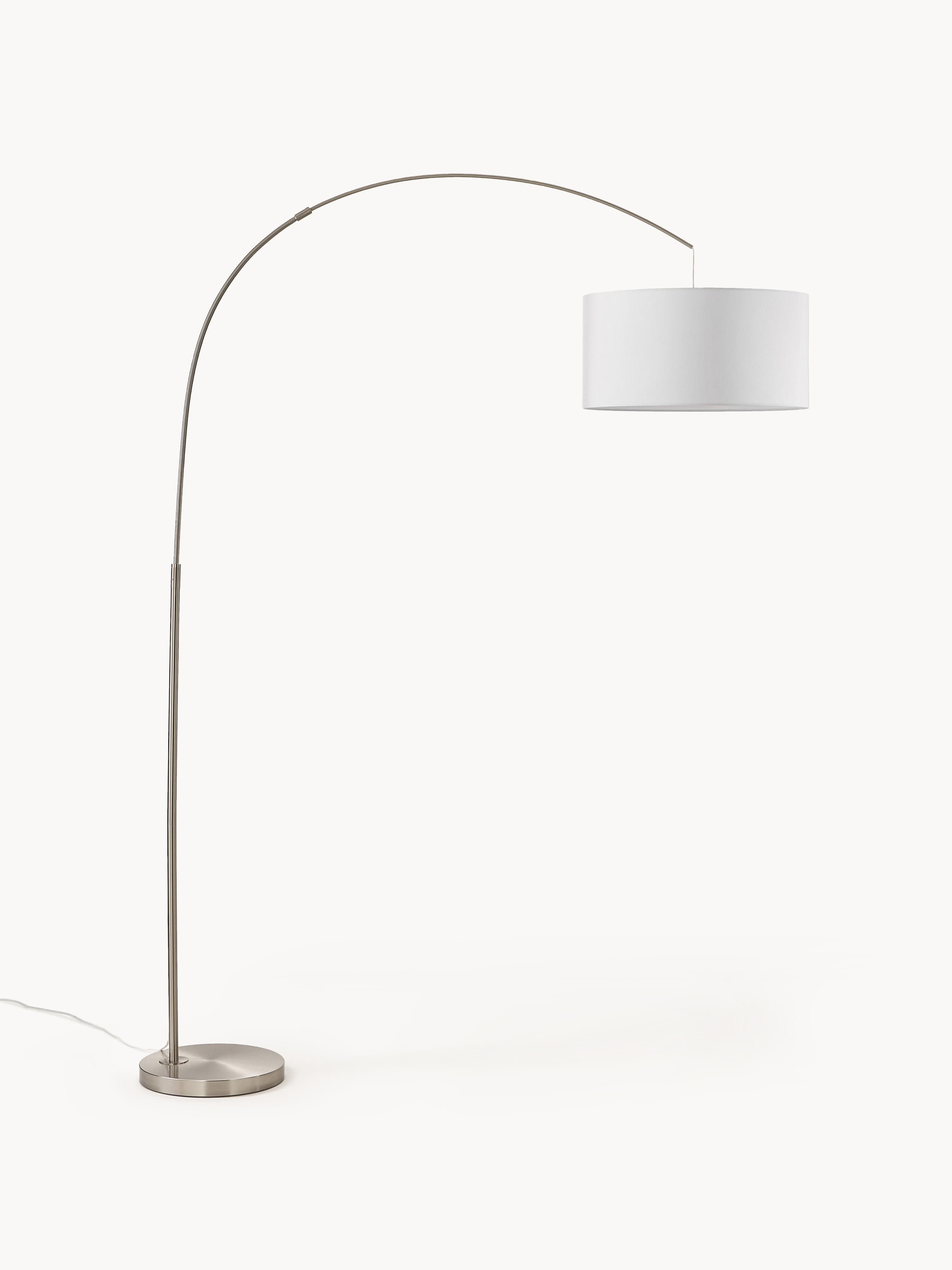 Grand lampadaire arc Cree - Blanc, gris chrome