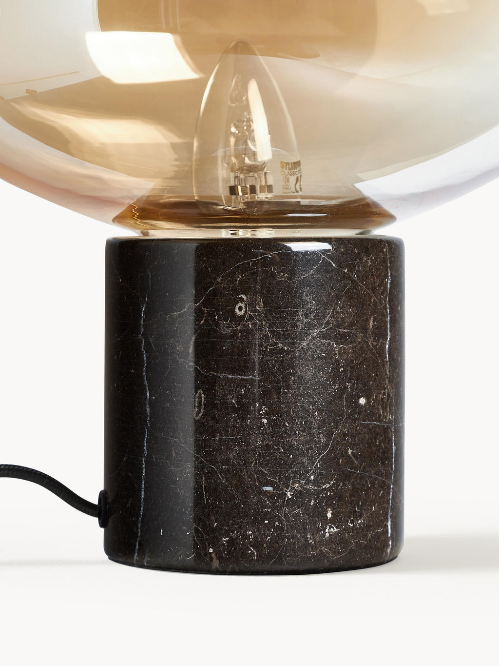 Petite lampe à poser en marbre Leaf - Ambré, brun, marbré