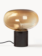 Petite lampe à poser en marbre Leaf - Ambré, brun, marbré