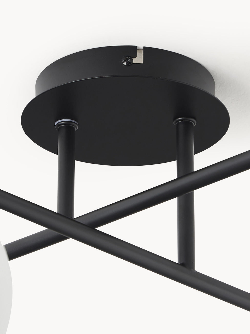 Plafonnier en verre opalescent Niilo - Blanc, noir