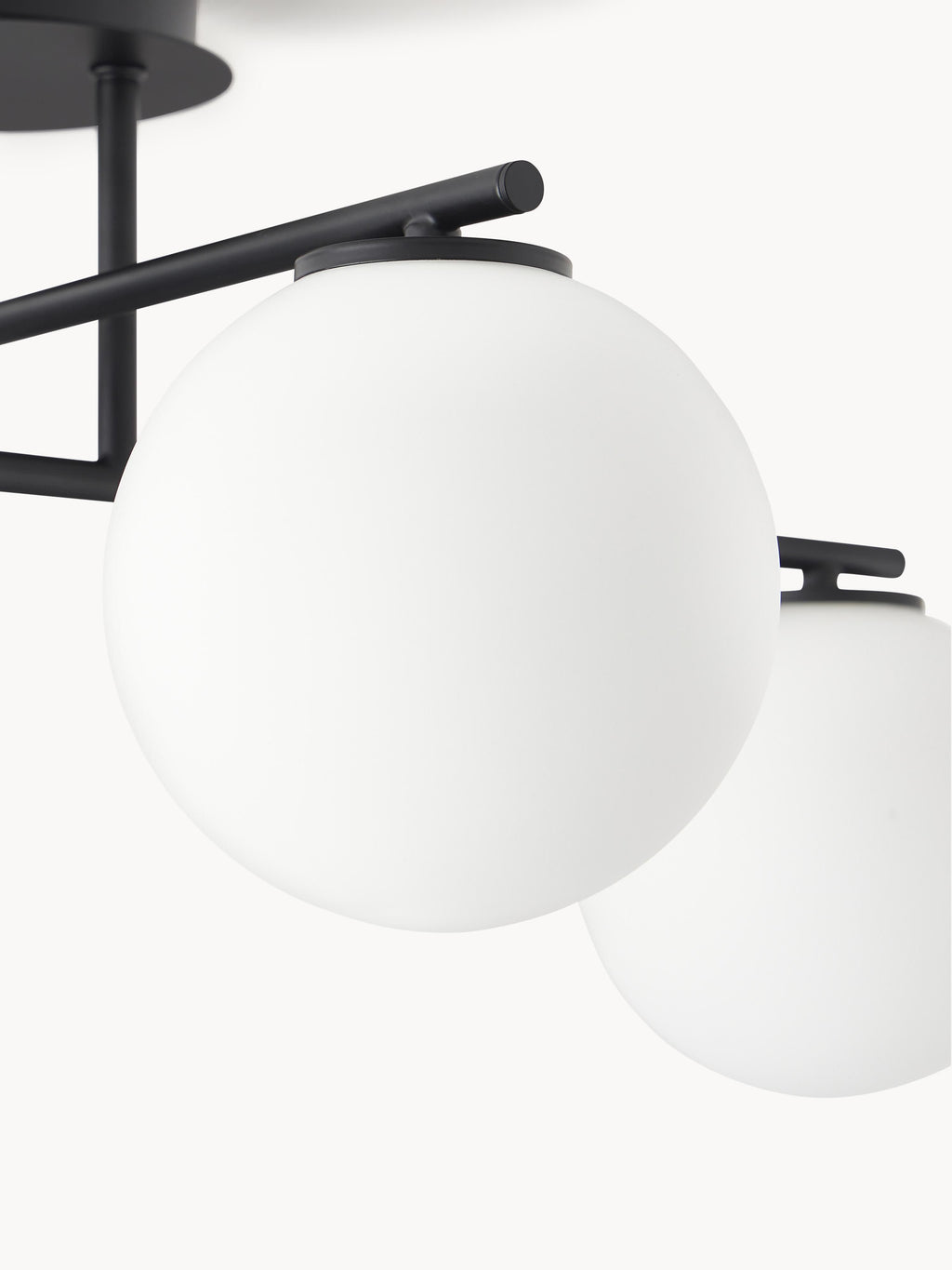 Plafonnier en verre opalescent Niilo - Blanc, noir