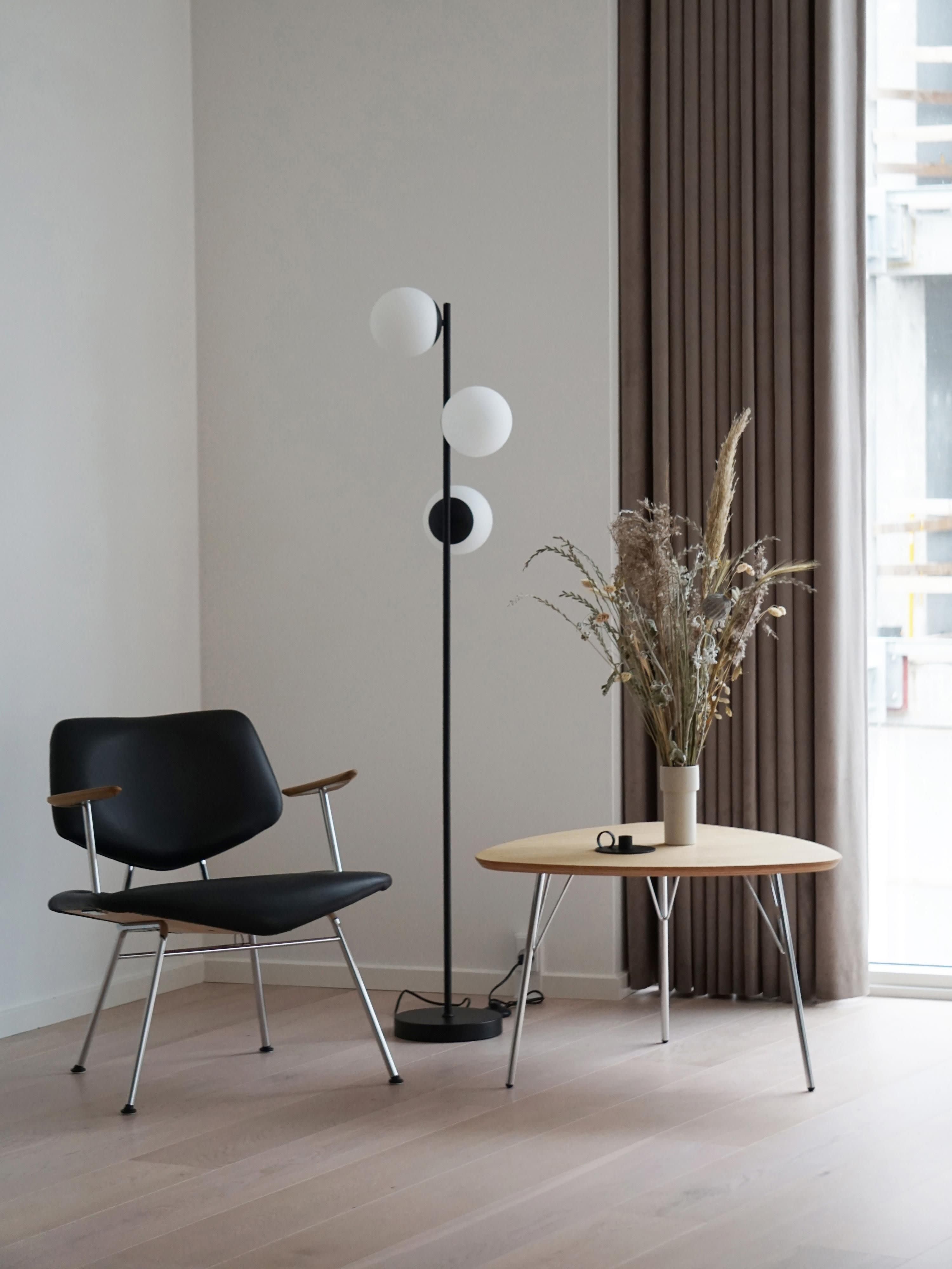 Lampadaire moderne Tapio - Noir, blanc