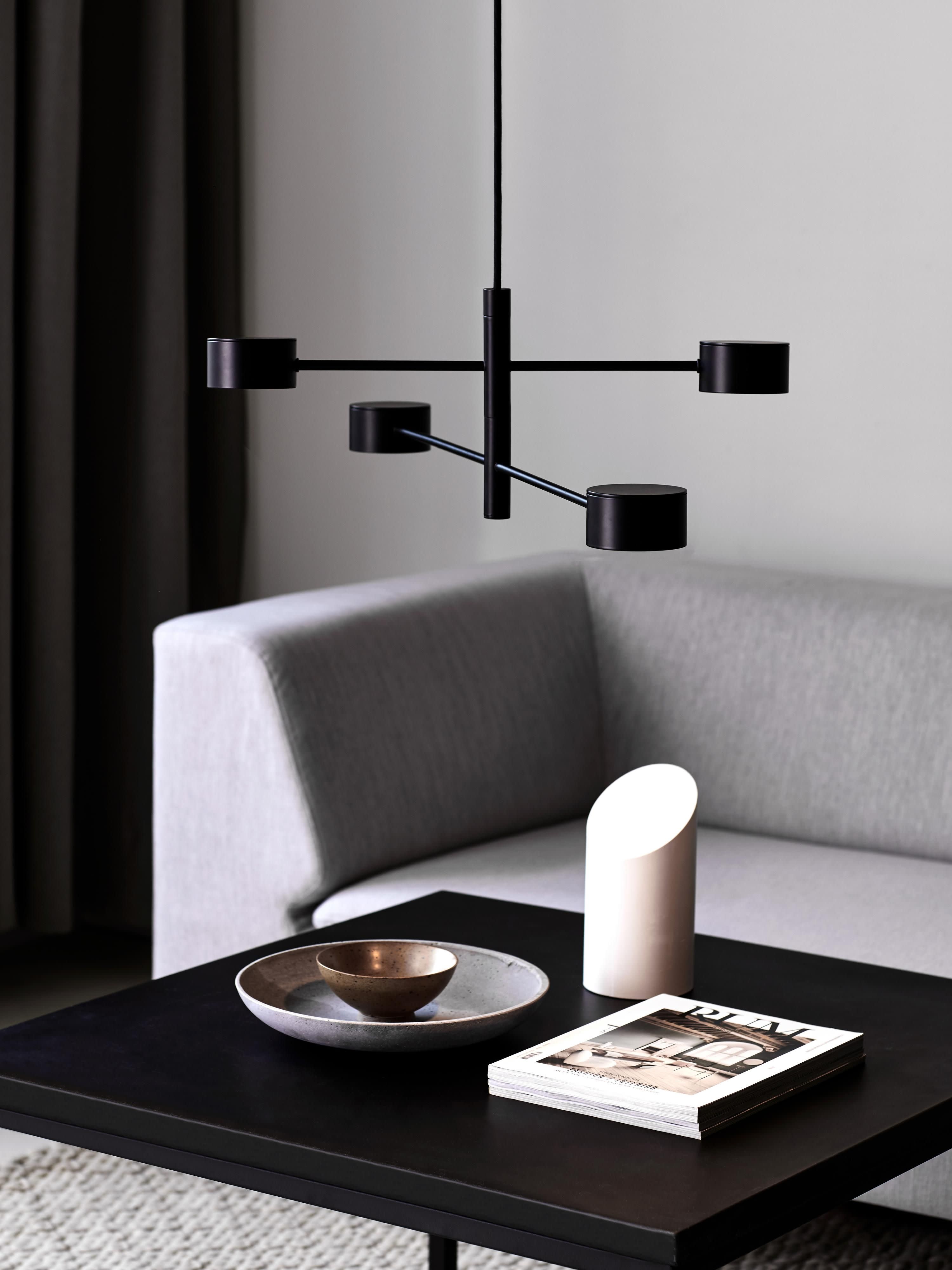 Grande suspension LED à intensité variable Auberon - Noir