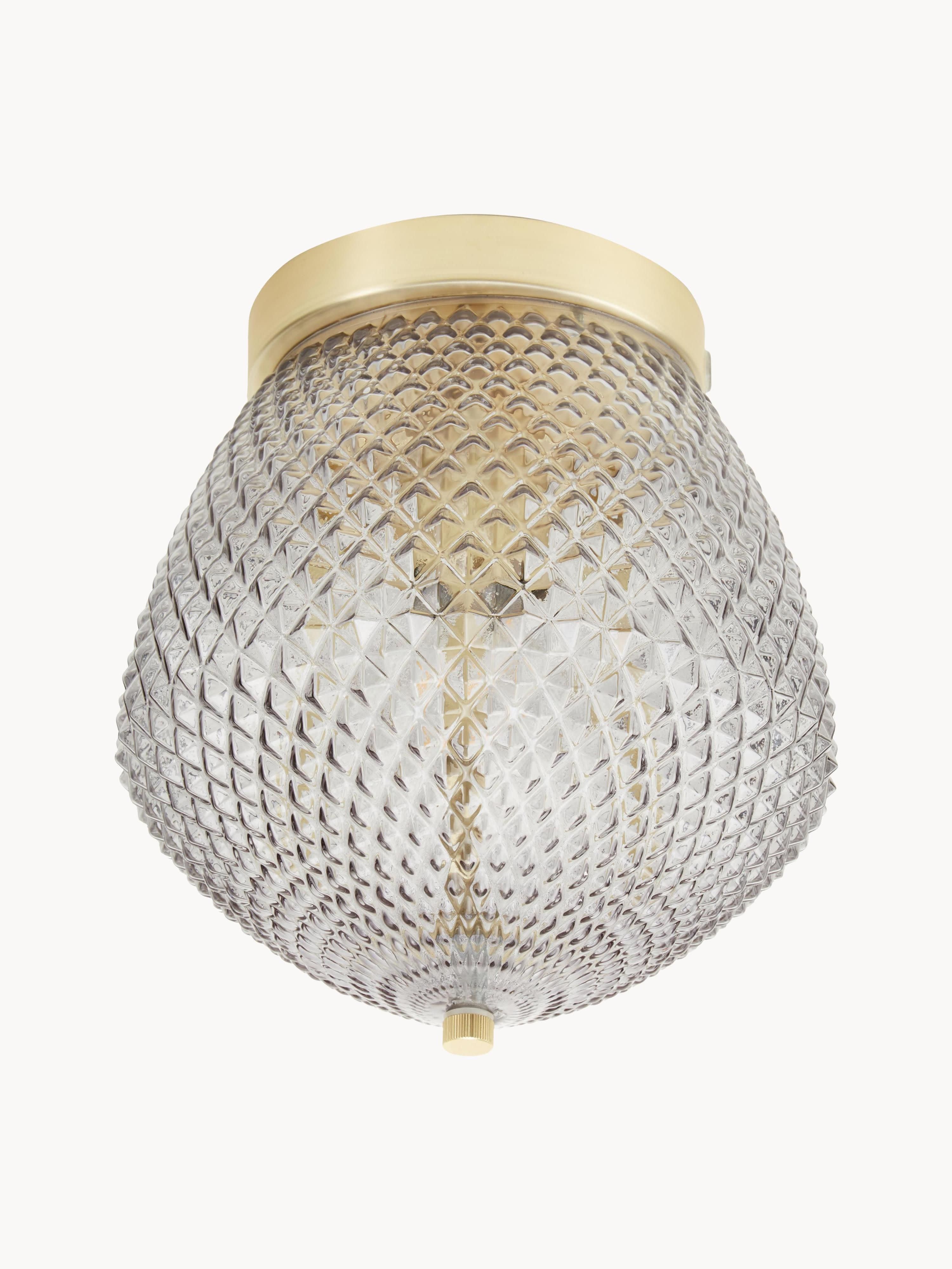 Petit plafonnier en verre Chase - Abat-jour : transparent
Rosace : doré