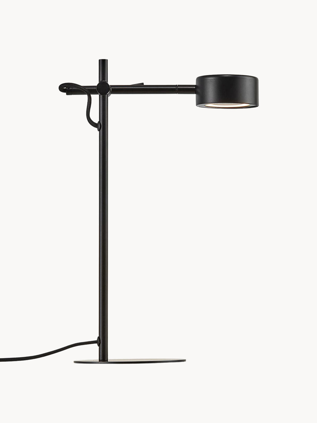 Lampe de bureau LED Auberon, intensité ajustable - Luminaire, câble : noir
Tamiseur : blanc, translucide