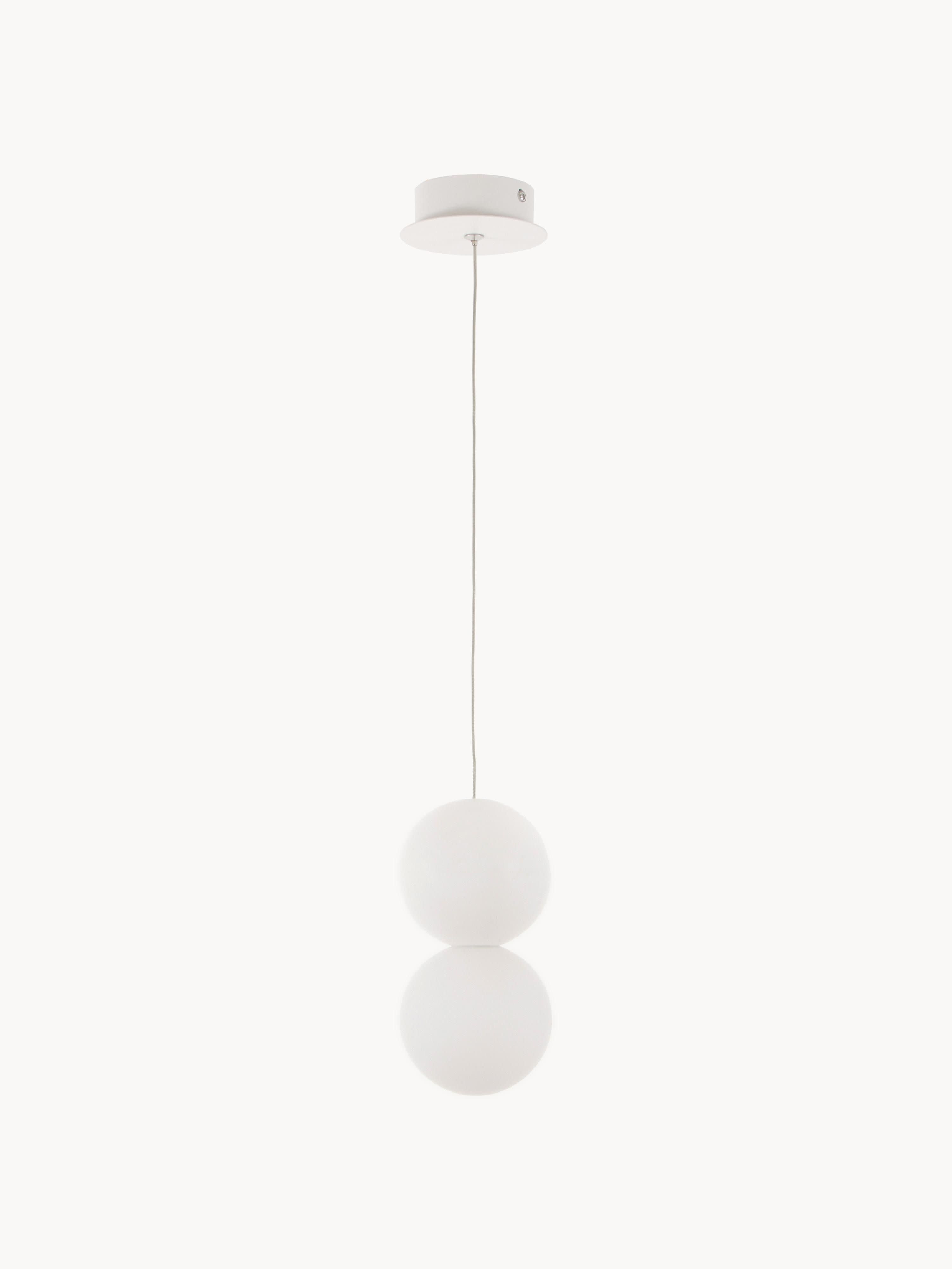 Petite suspension design en verre et béton Preben - Blanc