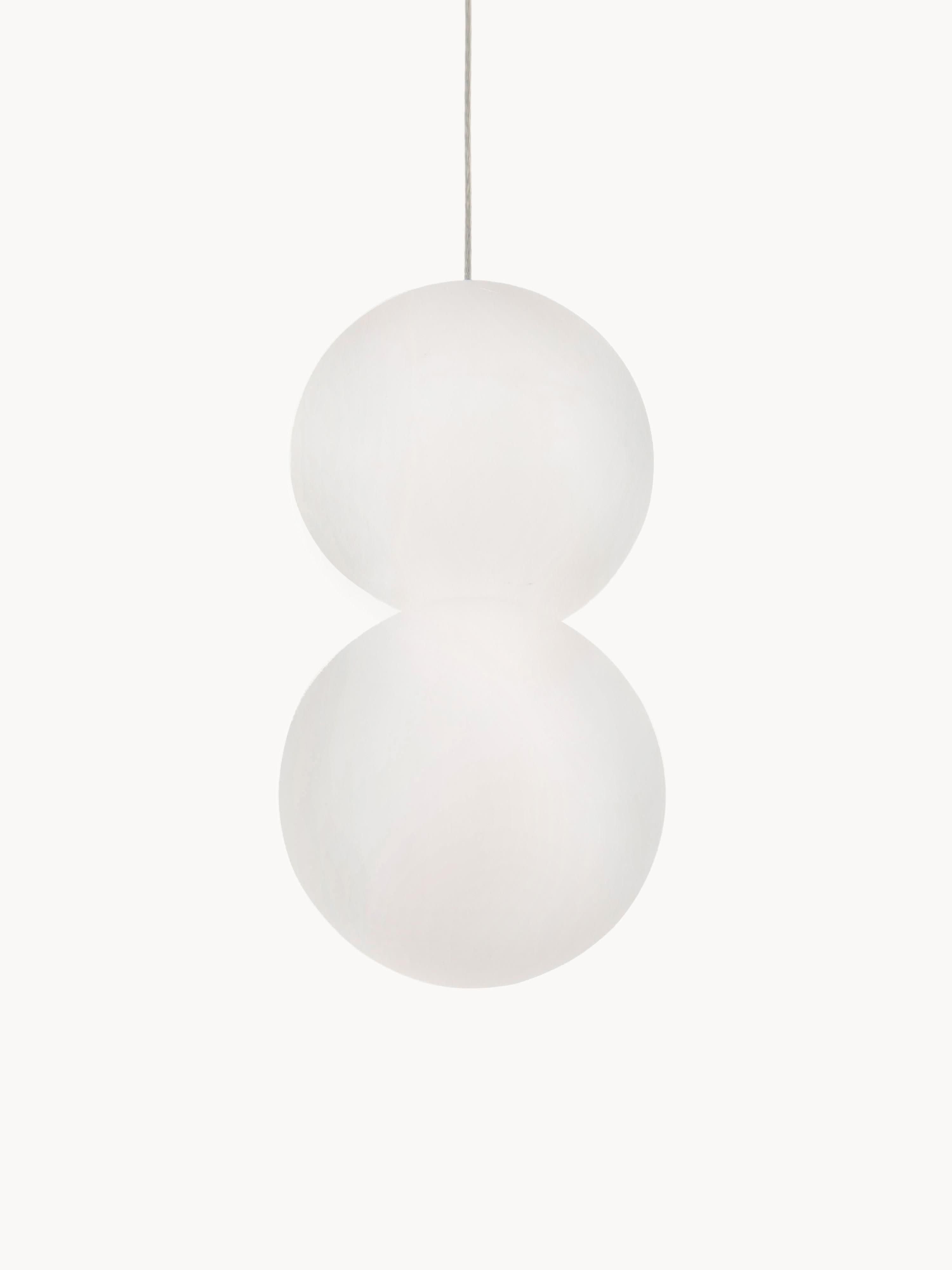 Petite suspension design en verre et béton Preben - Blanc