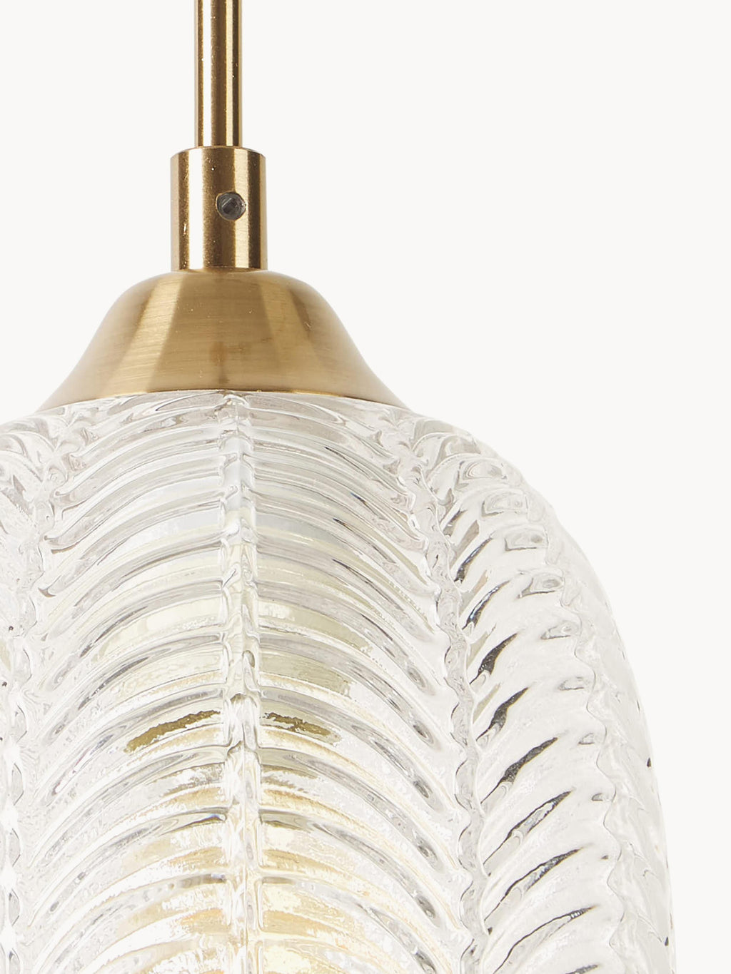 Petite suspension en verre dépoli Viv - Transparent, doré