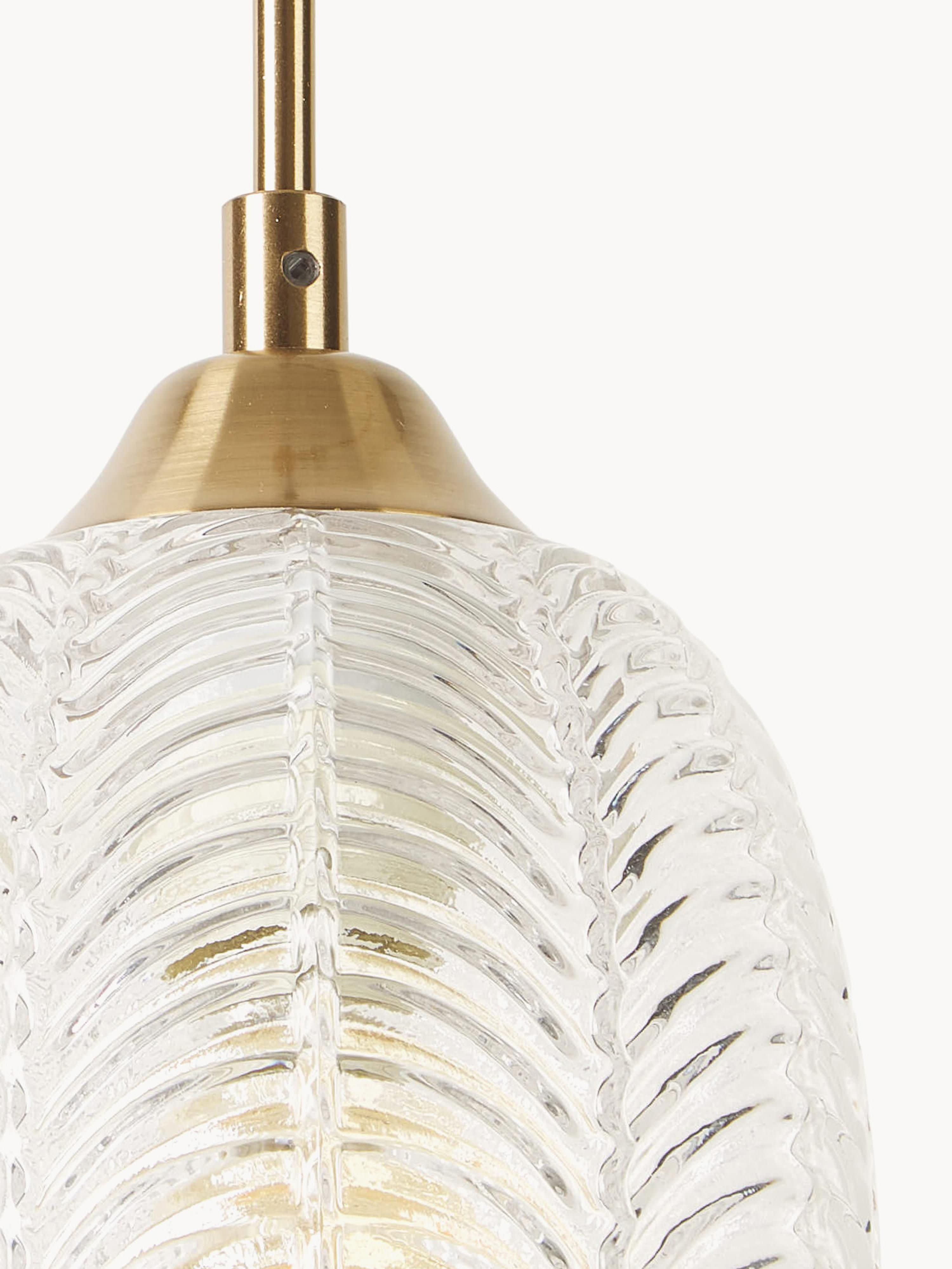 Petite suspension en verre dépoli Viv - Transparent, doré
