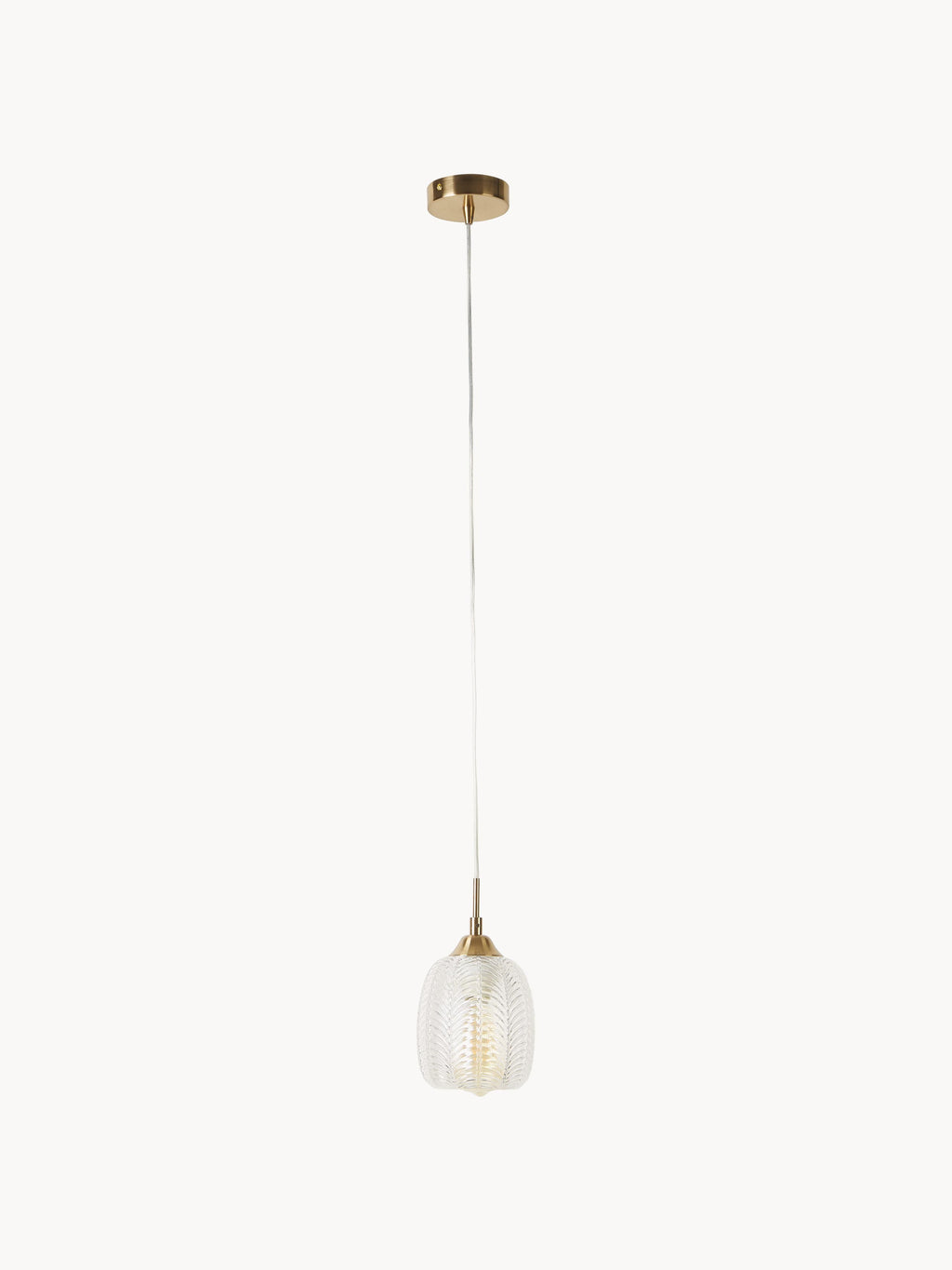 Petite suspension en verre dépoli Viv - Transparent, doré