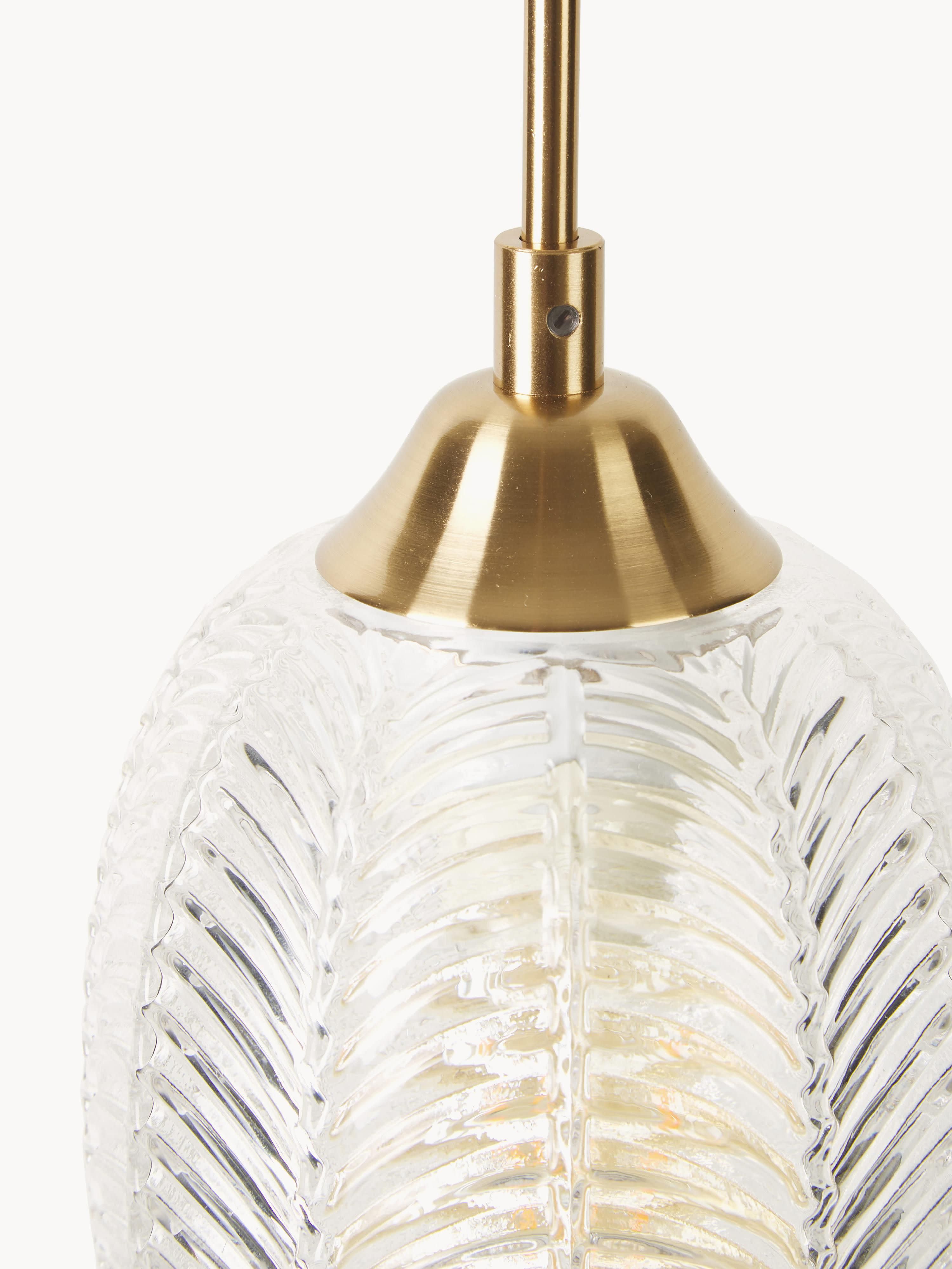 Petite suspension en verre dépoli Viv - Transparent, doré