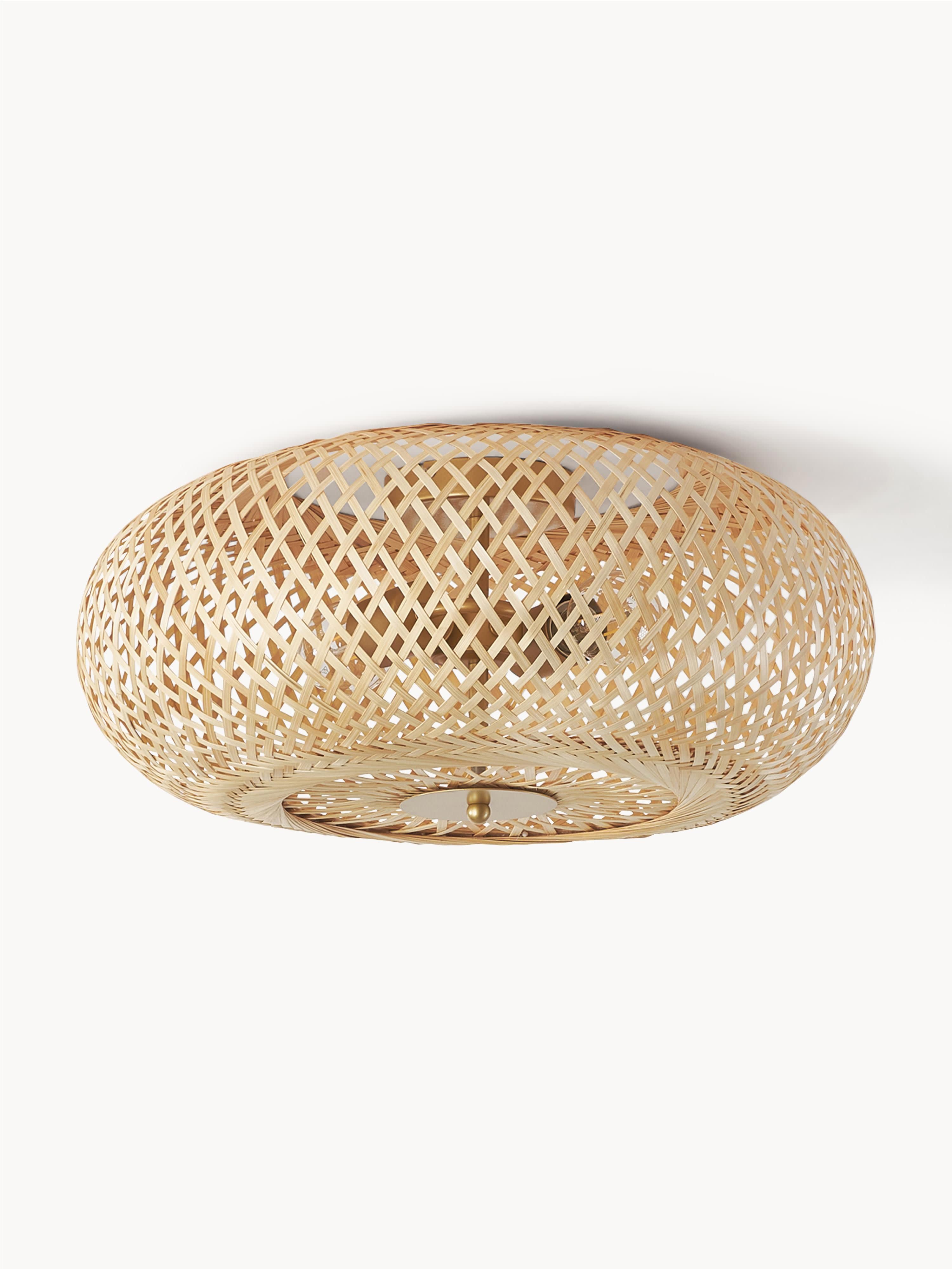Plafonnier design en bambou Lyon - Beige clair, doré