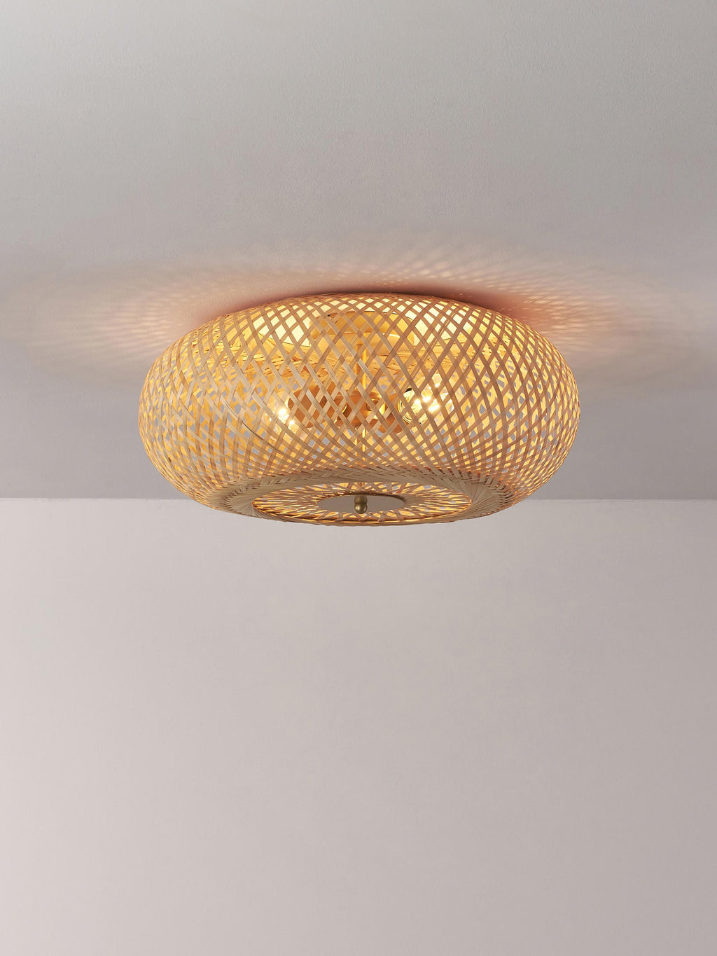 Plafonnier design en bambou Lyon - Beige clair, doré