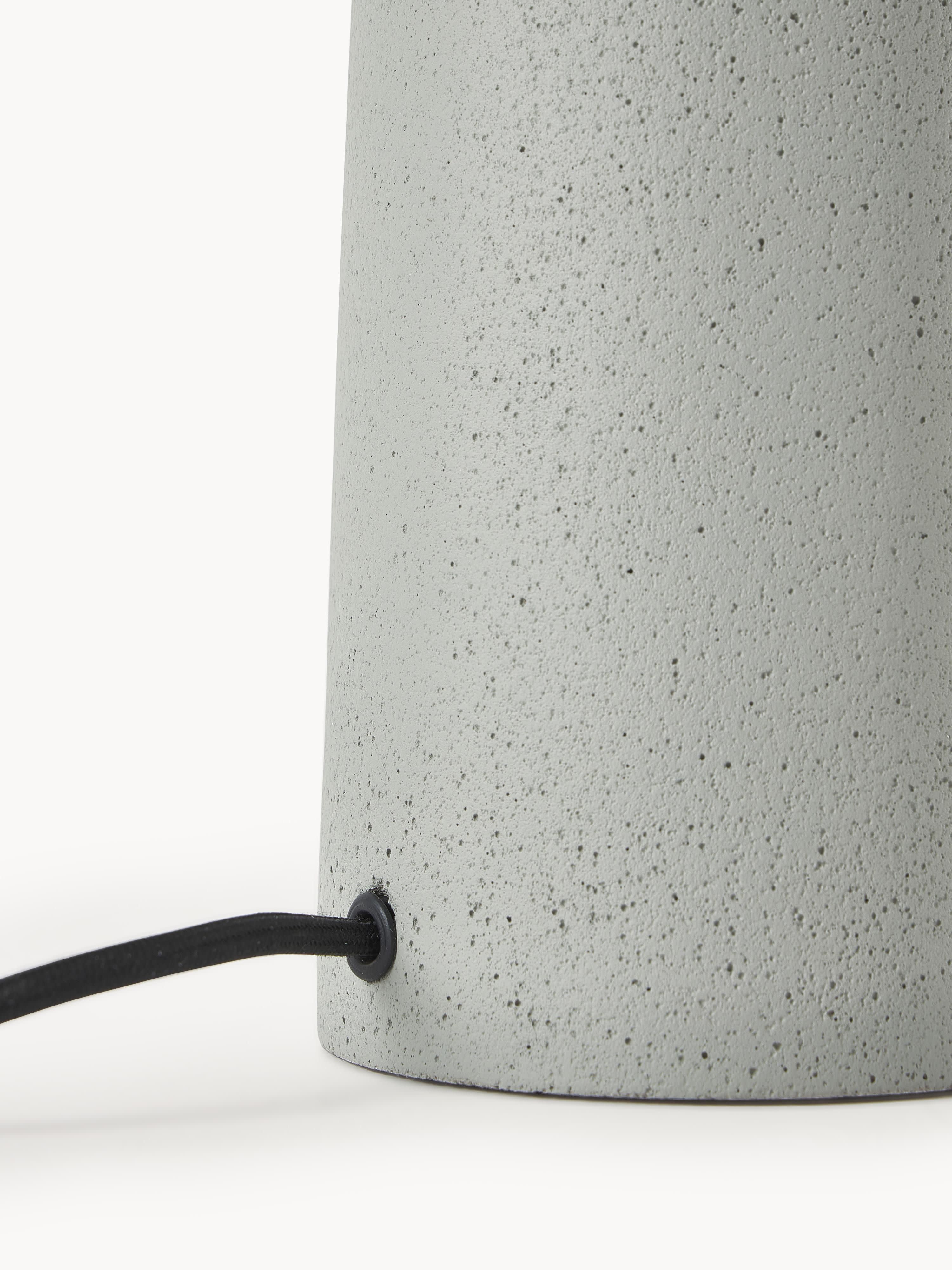 Grande lampe à poser en béton Braxton - Gris clair, blanc crème