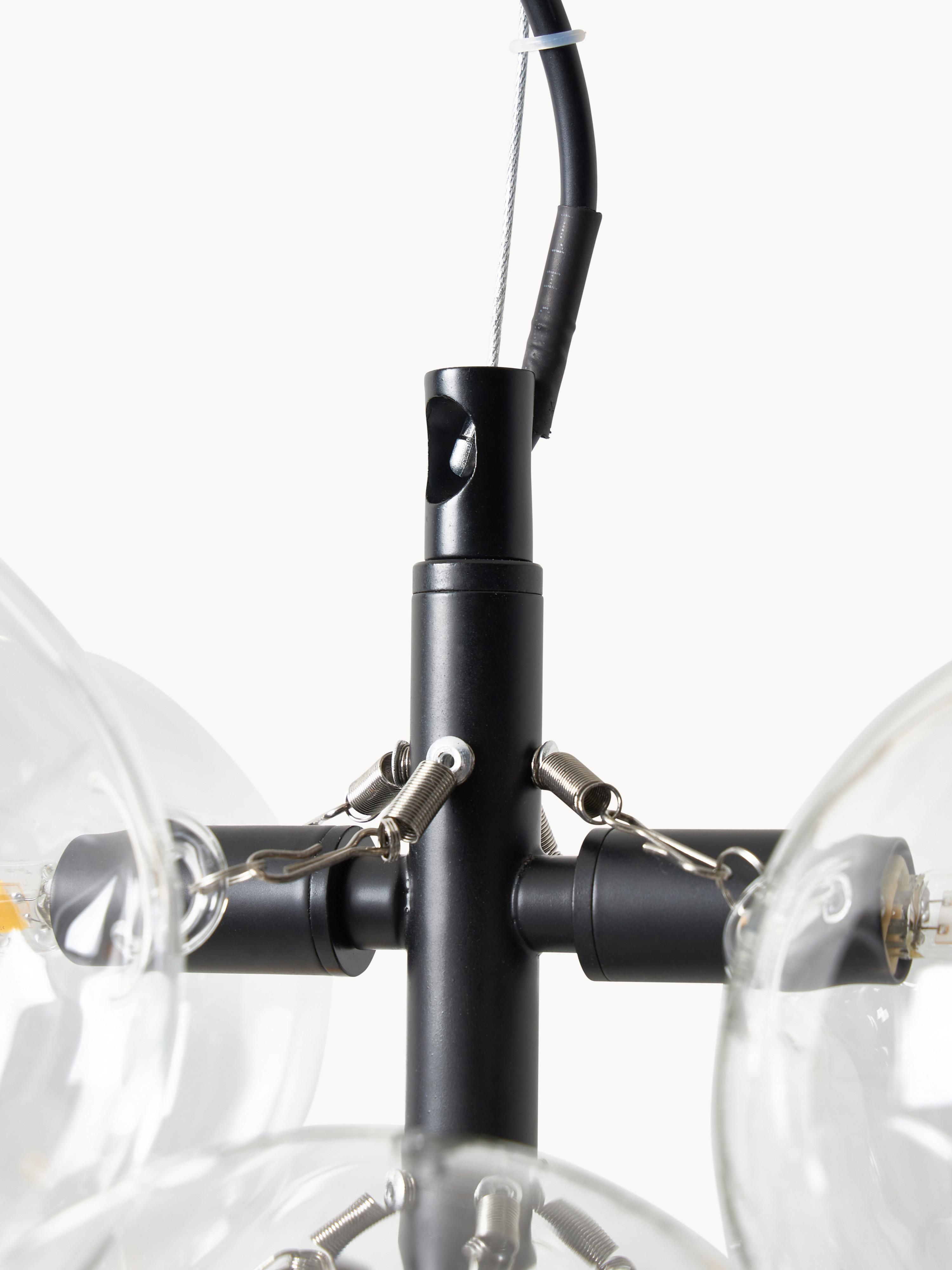 Suspension grappe en verre design Pearce - Transparent, noir