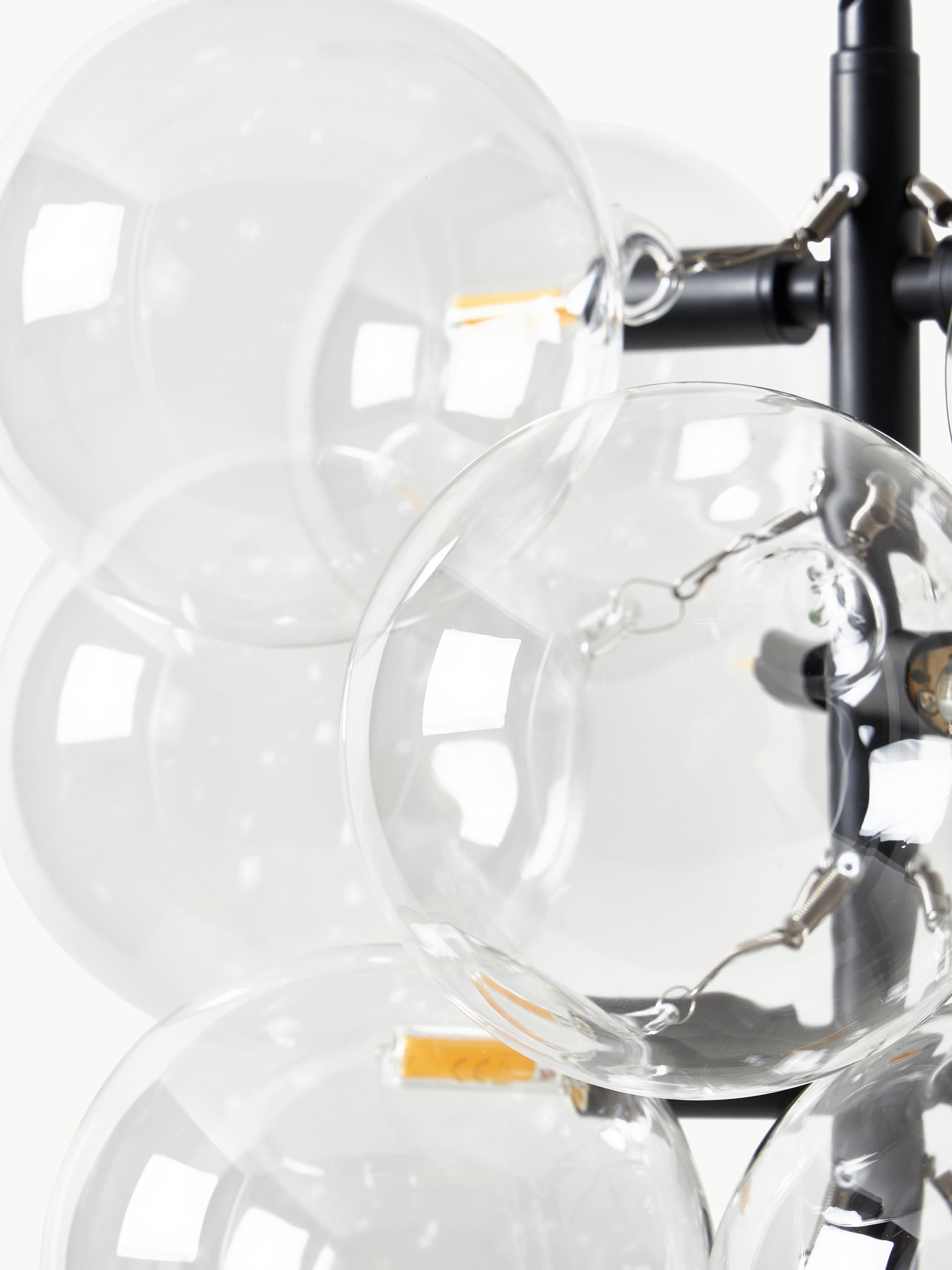 Suspension grappe en verre design Pearce - Transparent, noir