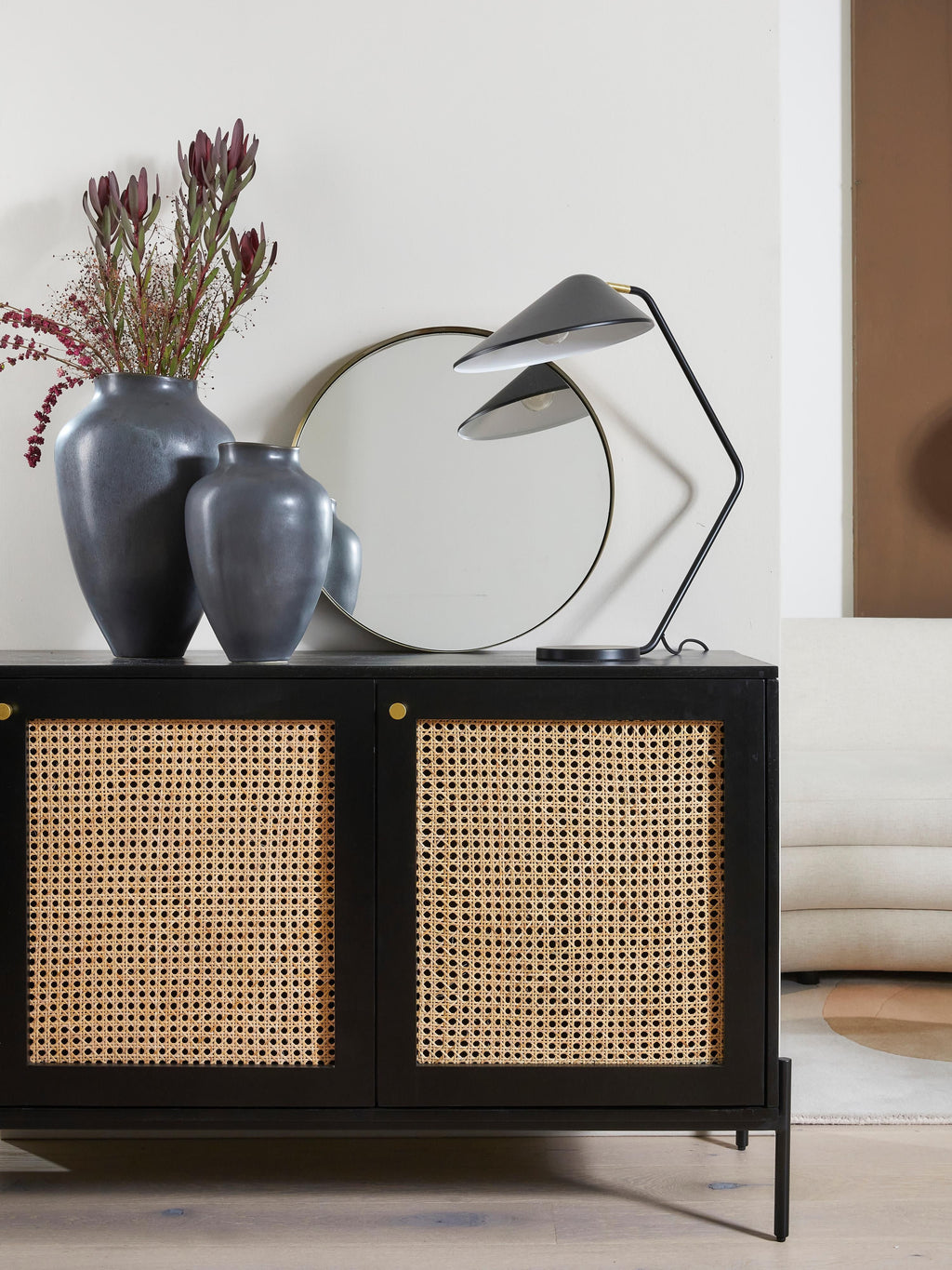 Lampe de bureau Celyn - Noir, laiton