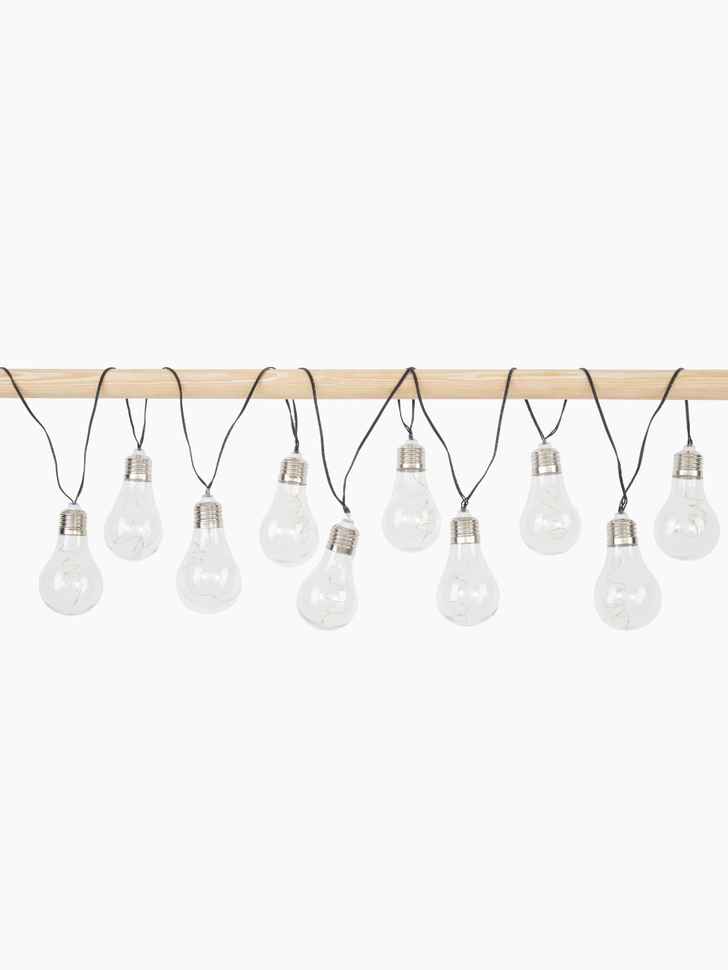 Guirlande lumineuse solaire LED Tomas, 390 cm - Transparent, argenté