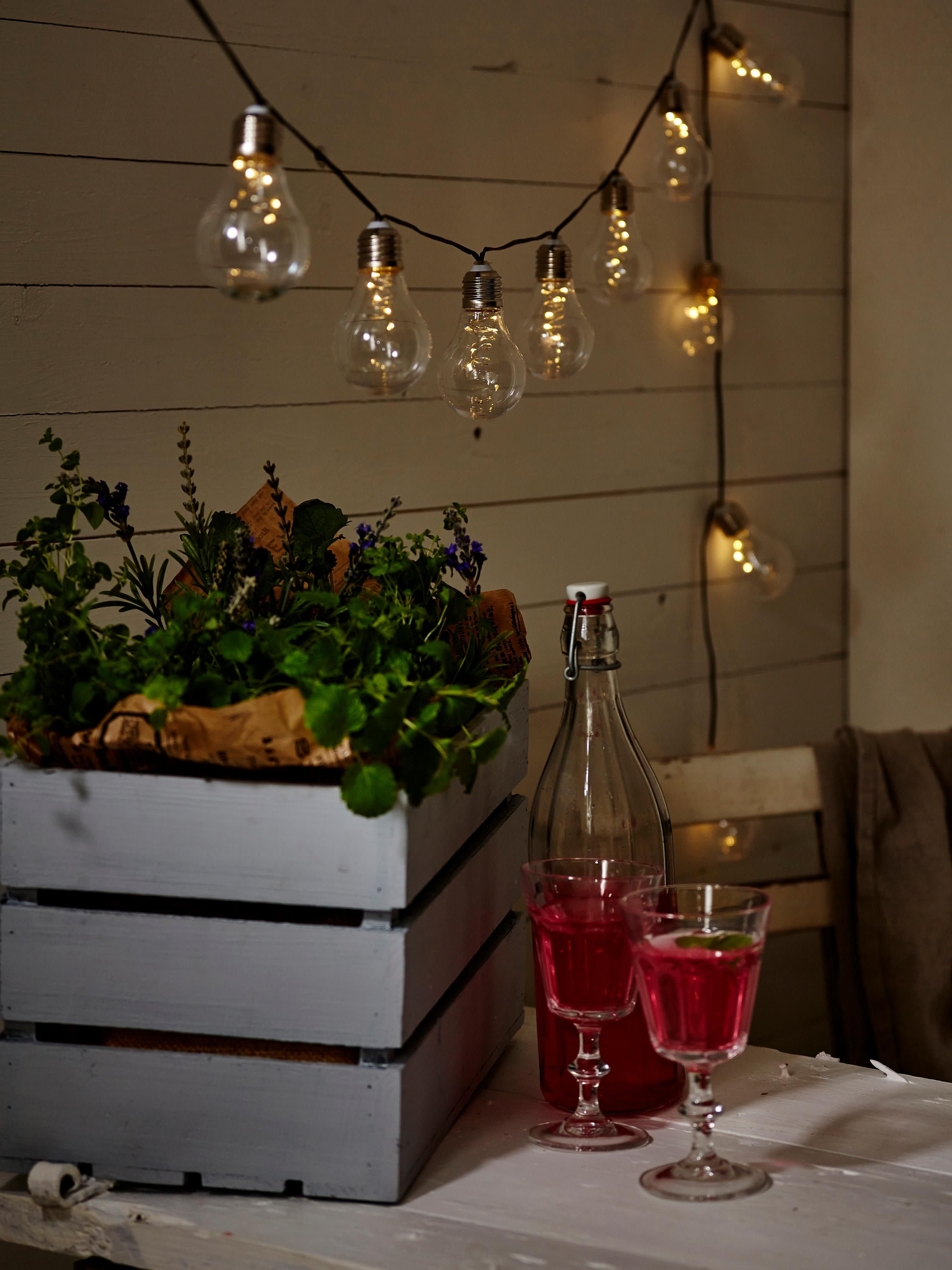 Guirlande lumineuse solaire LED Tomas, 390 cm - Transparent, argenté