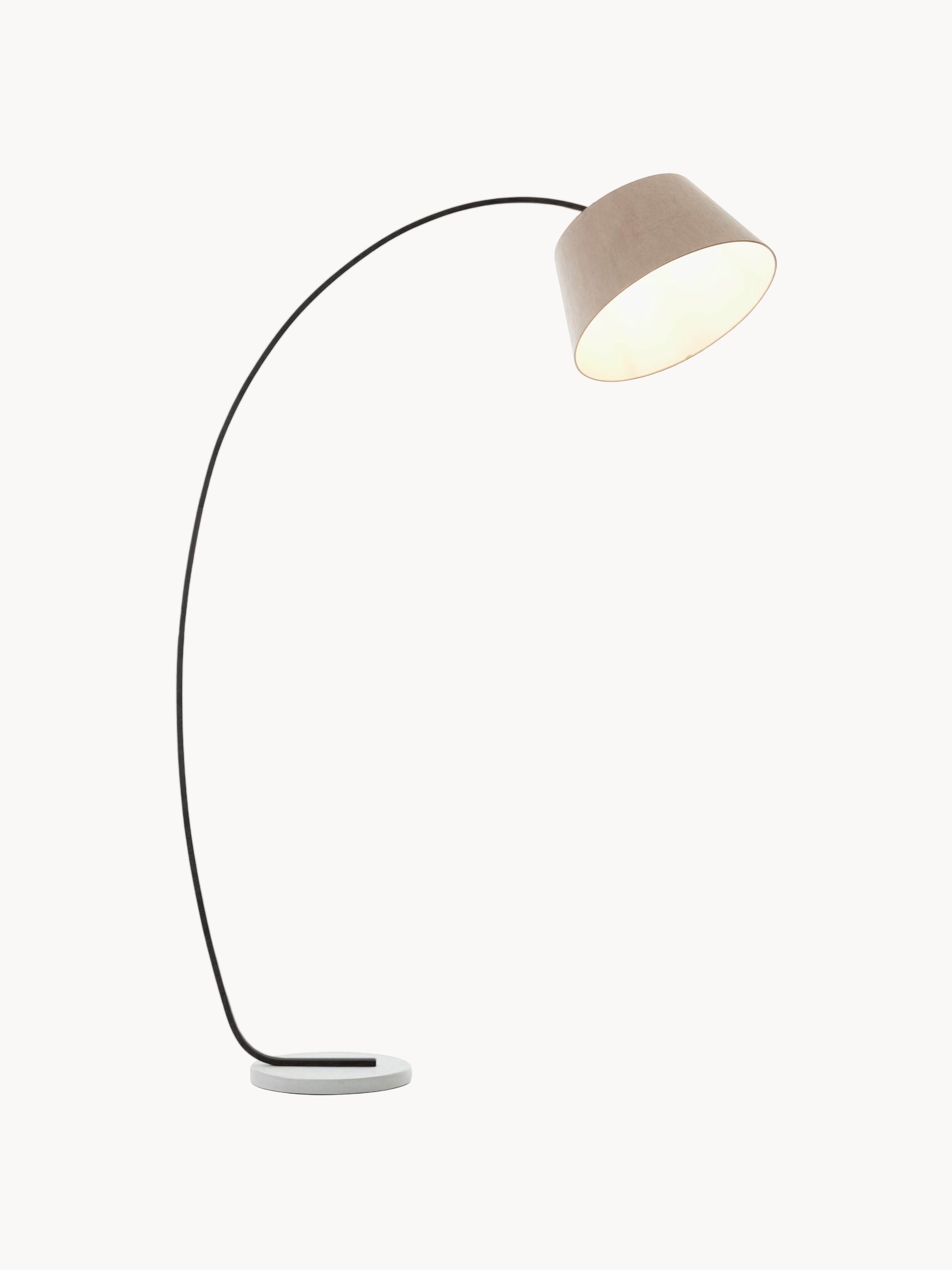 Grand lampadaire arc vintage Rove - Beige, gris foncé
