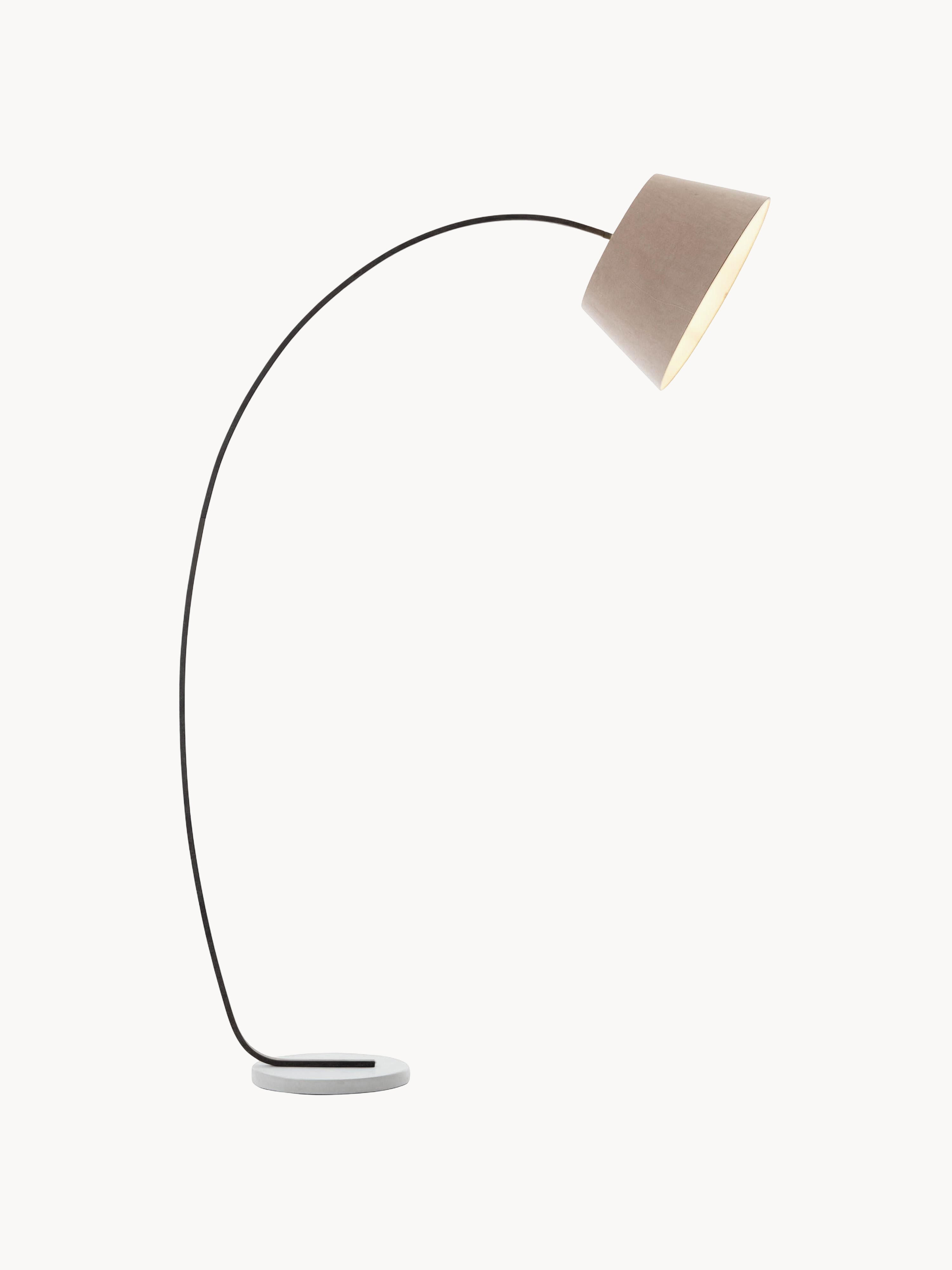 Grand lampadaire arc vintage Rove - Beige, gris foncé