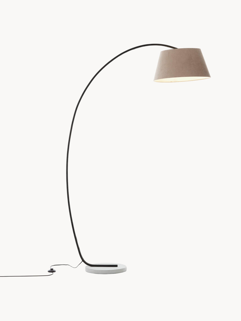 Grand lampadaire arc vintage Rove - Beige, gris foncé