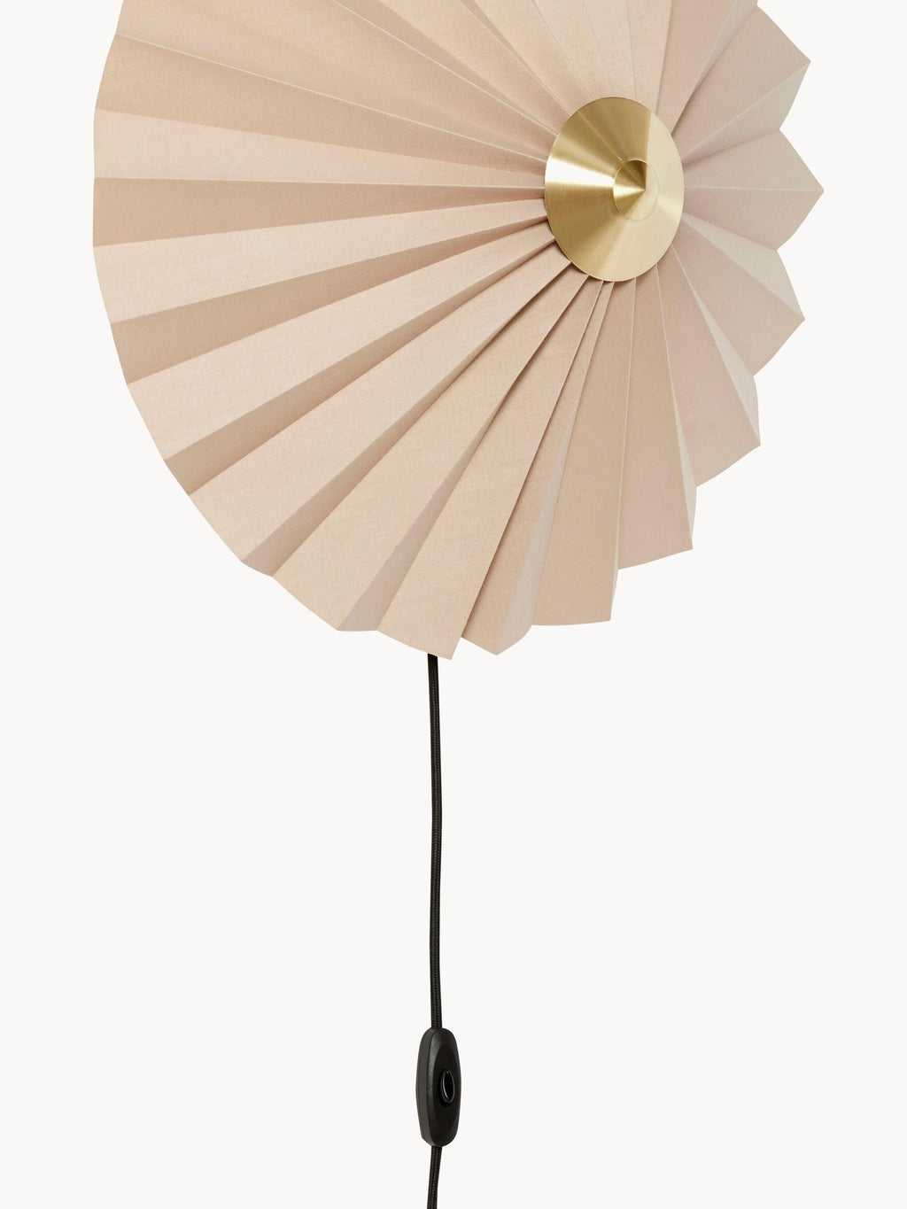 Applique murale en papier avec prise secteur Demond - Beige, laiton