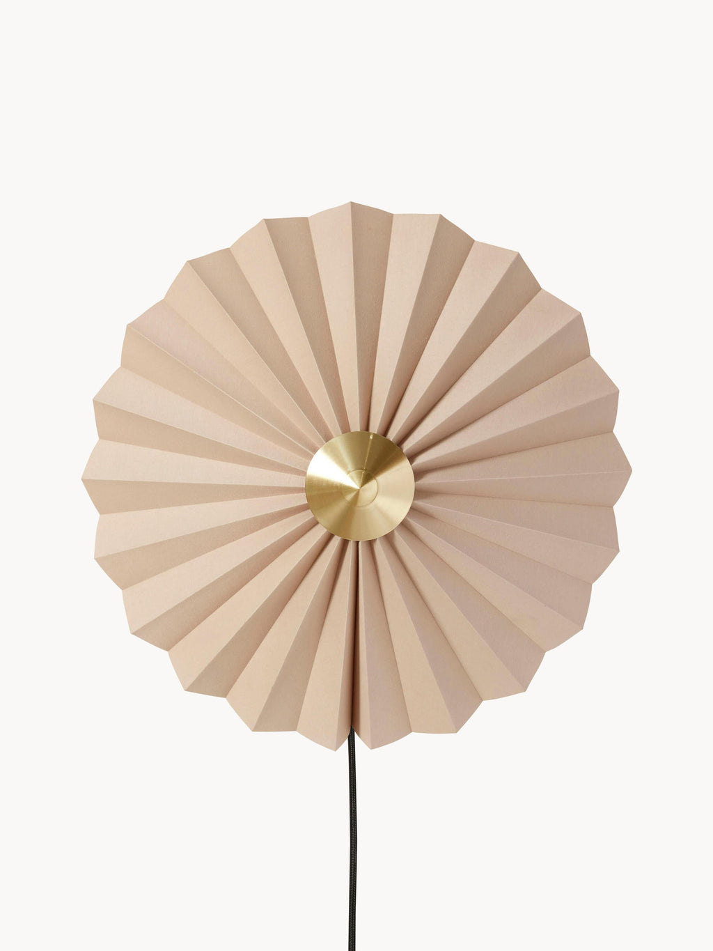 Applique murale en papier avec prise secteur Demond - Beige, laiton