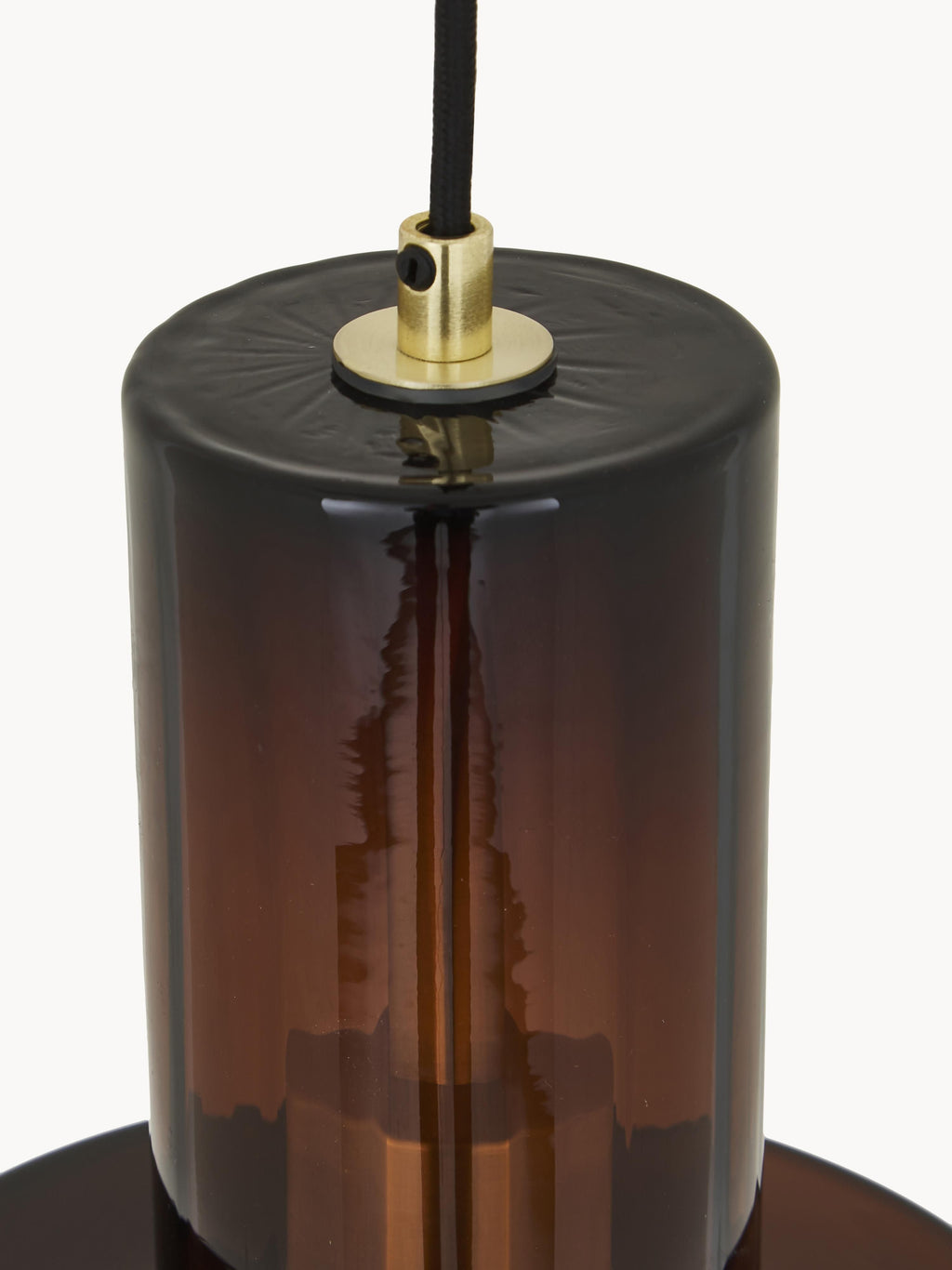 Petite suspension en verre Fredric - Brun, transparent