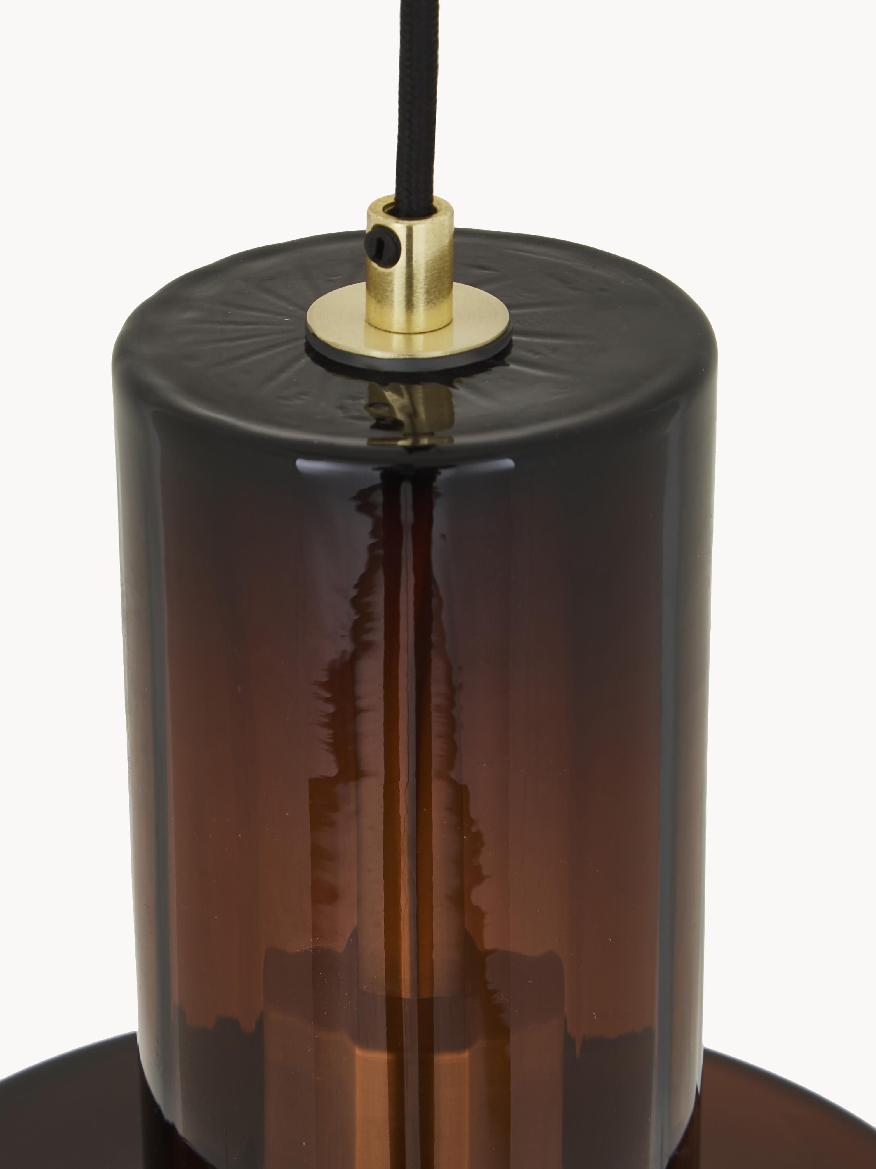 Petite suspension en verre Fredric - Brun, transparent