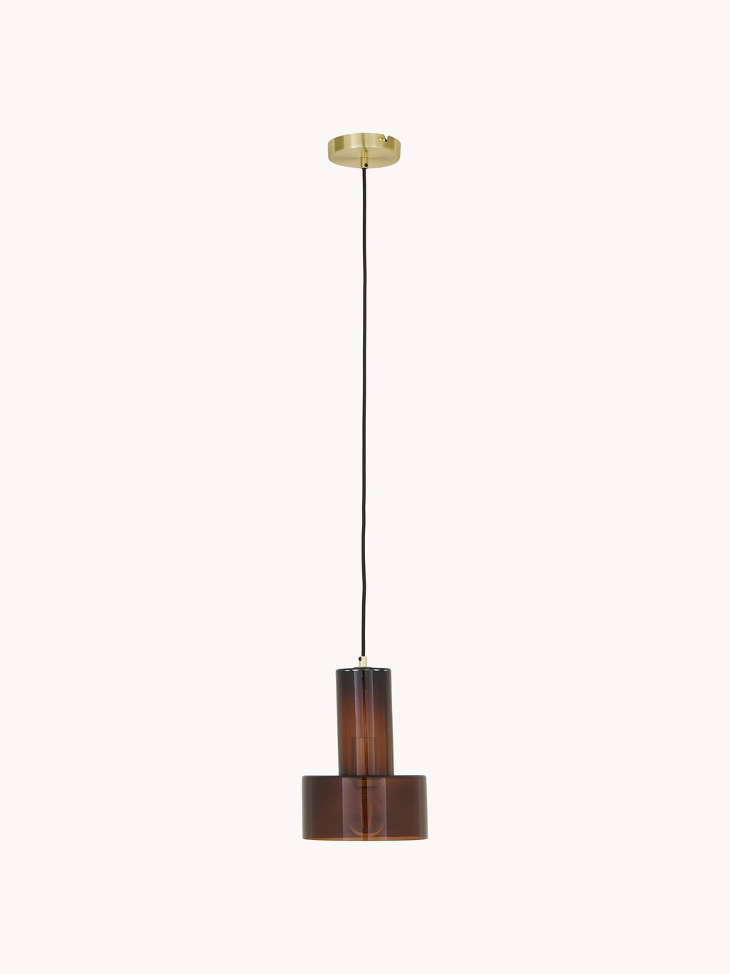 Petite suspension en verre Fredric - Brun, transparent