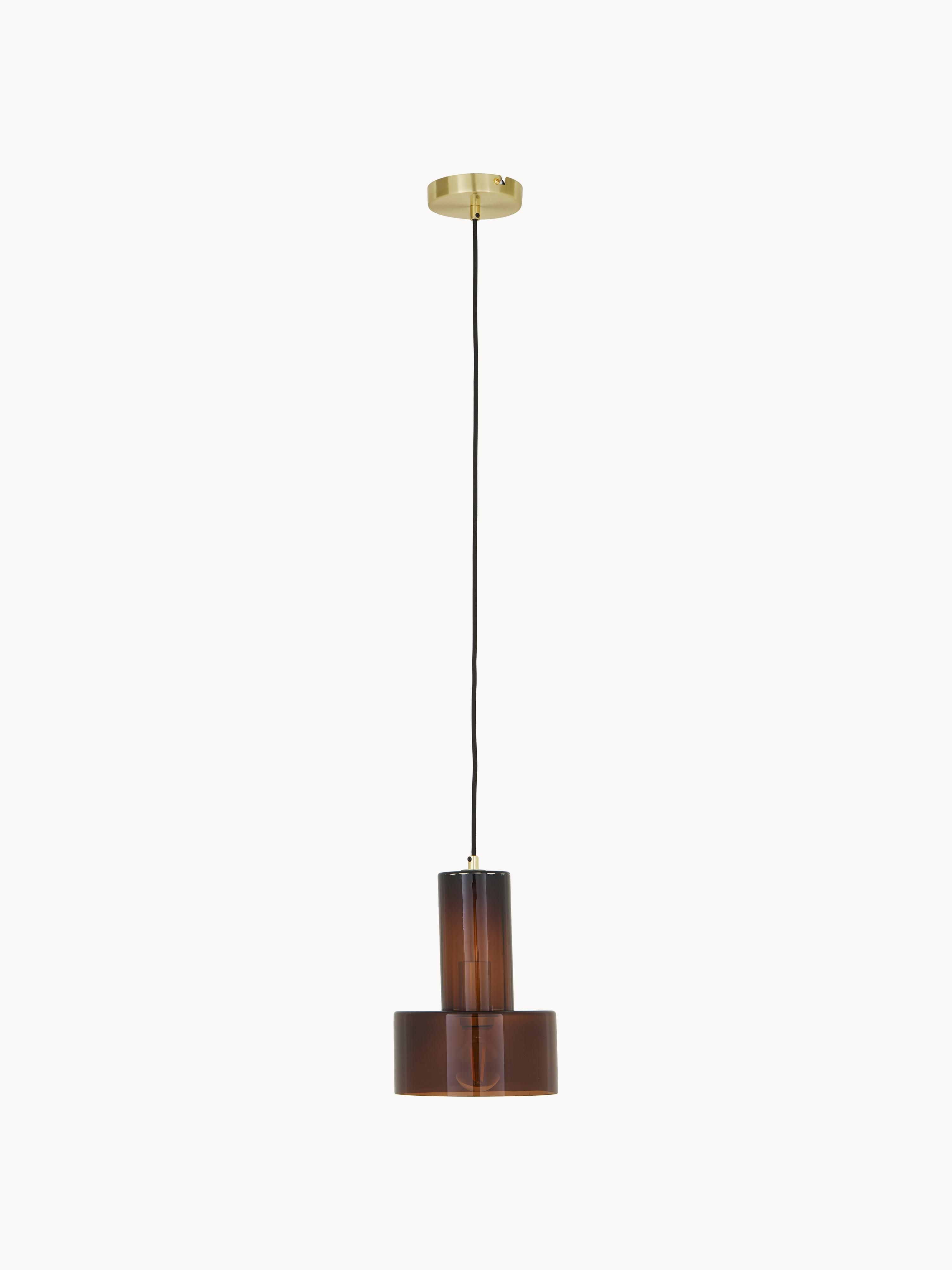 Petite suspension en verre Fredric - Brun, transparent