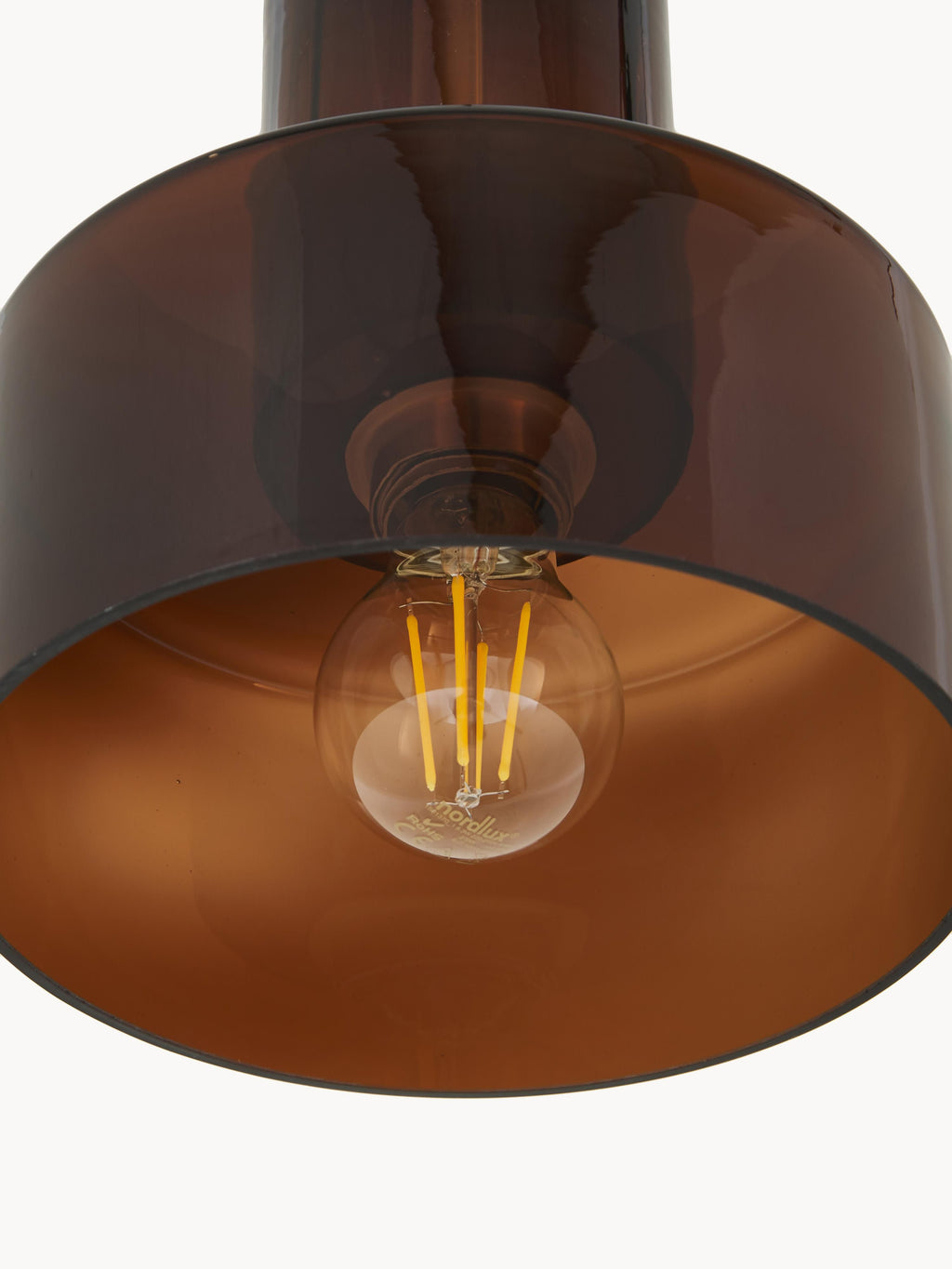Petite suspension en verre Fredric - Brun, transparent