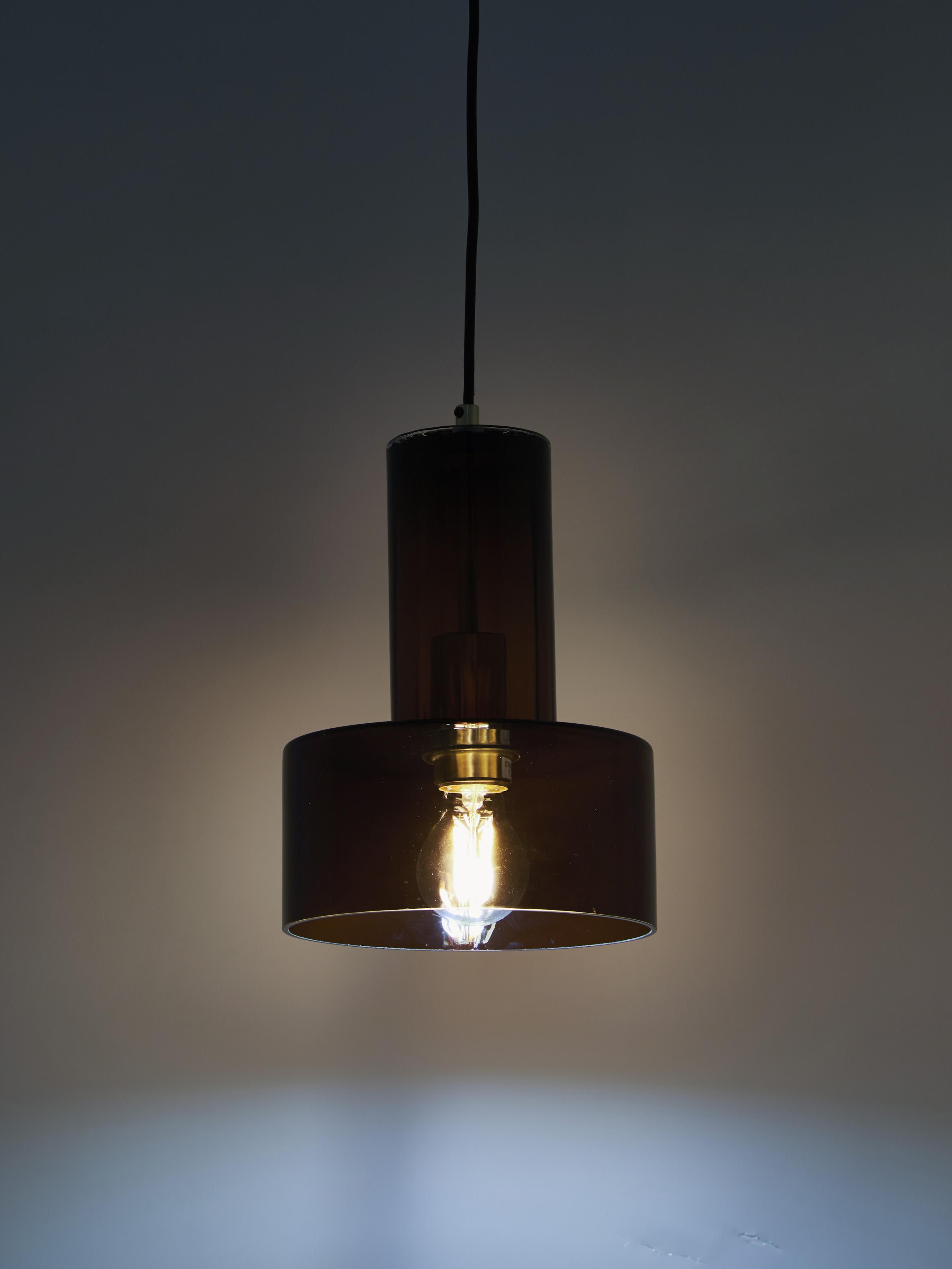 Petite suspension en verre Fredric - Brun, transparent
