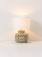 Petite lampe à poser en céramique Karle - Beige, gris