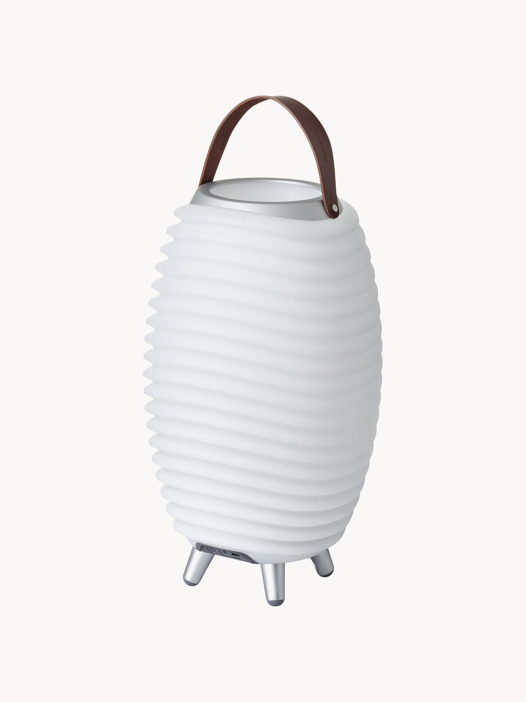 Lampe de jardin LED mobile avec haut-parleur et refroidisseur de bouteille Radley - Blanc, brun