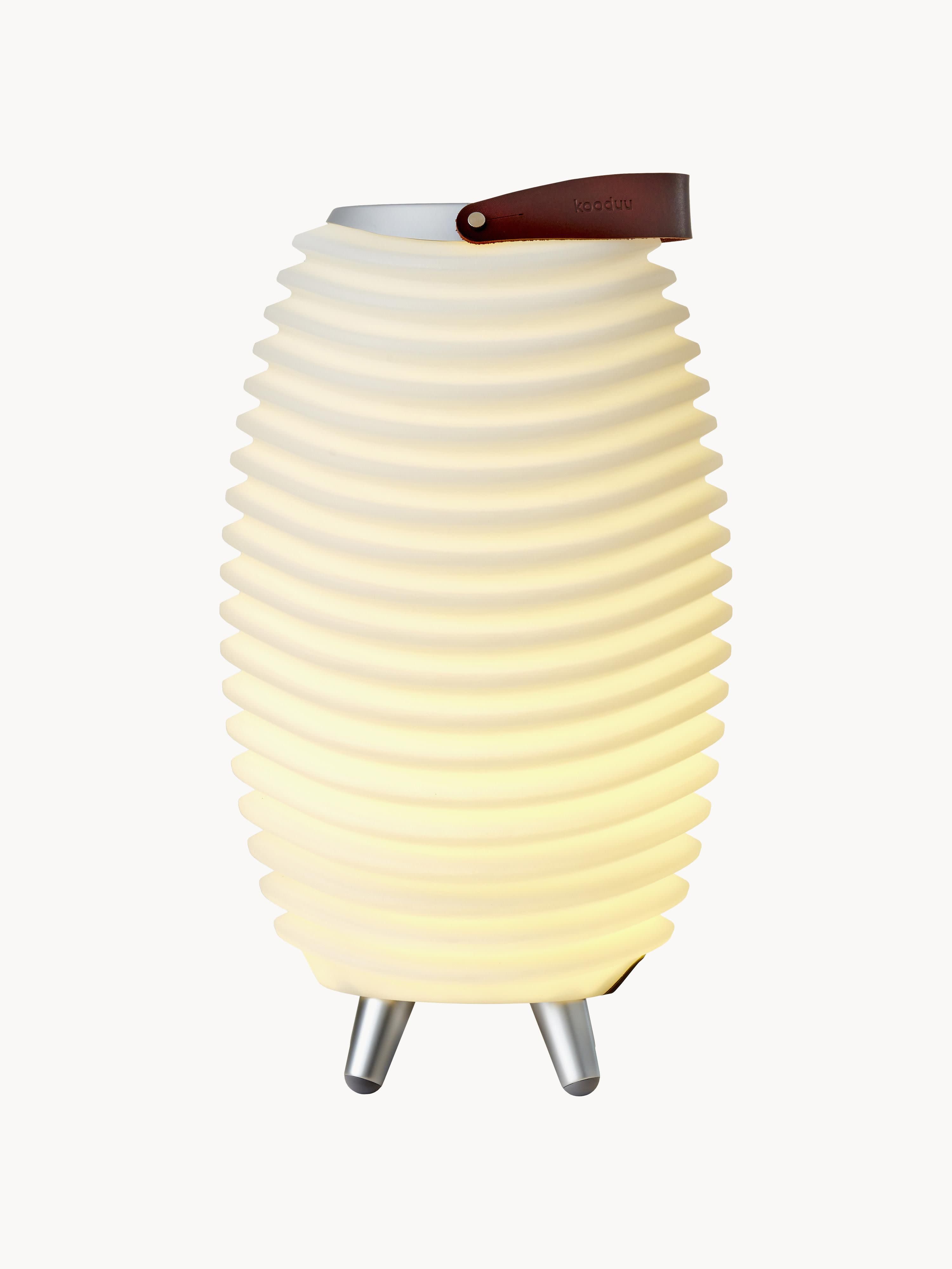 Lampe de jardin LED mobile avec haut-parleur et refroidisseur de bouteille Radley - Blanc, brun